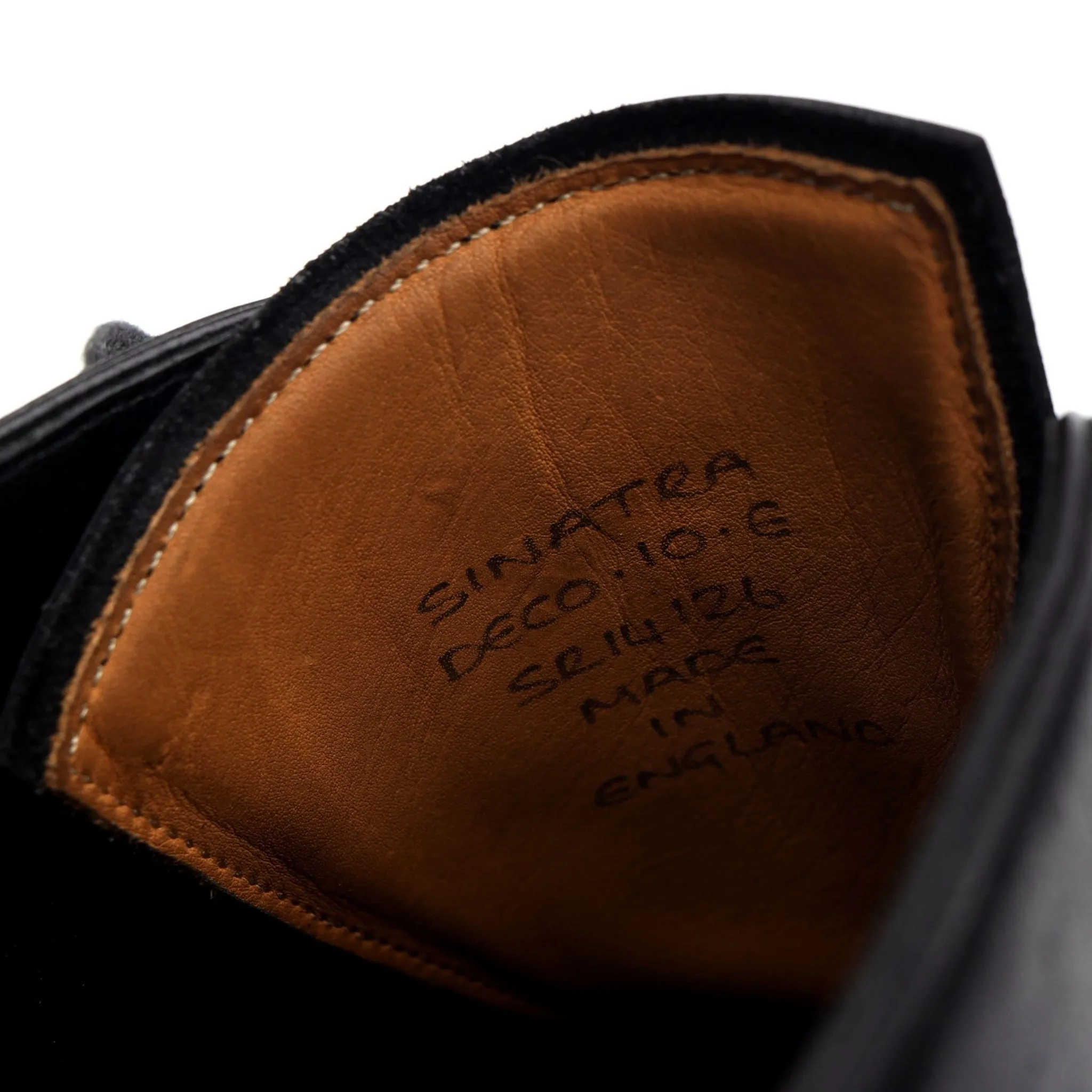 Deco 'Sinatra' Black Leather Wholecut Oxford UK 10 E