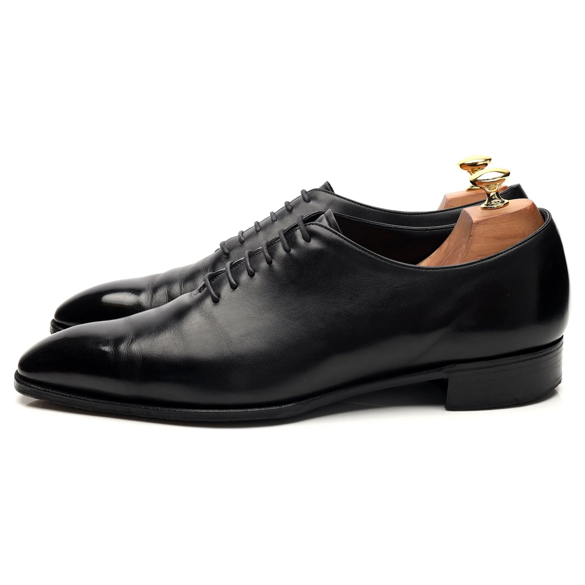 Deco 'Sinatra' Black Leather Wholecut Oxford UK 10 E