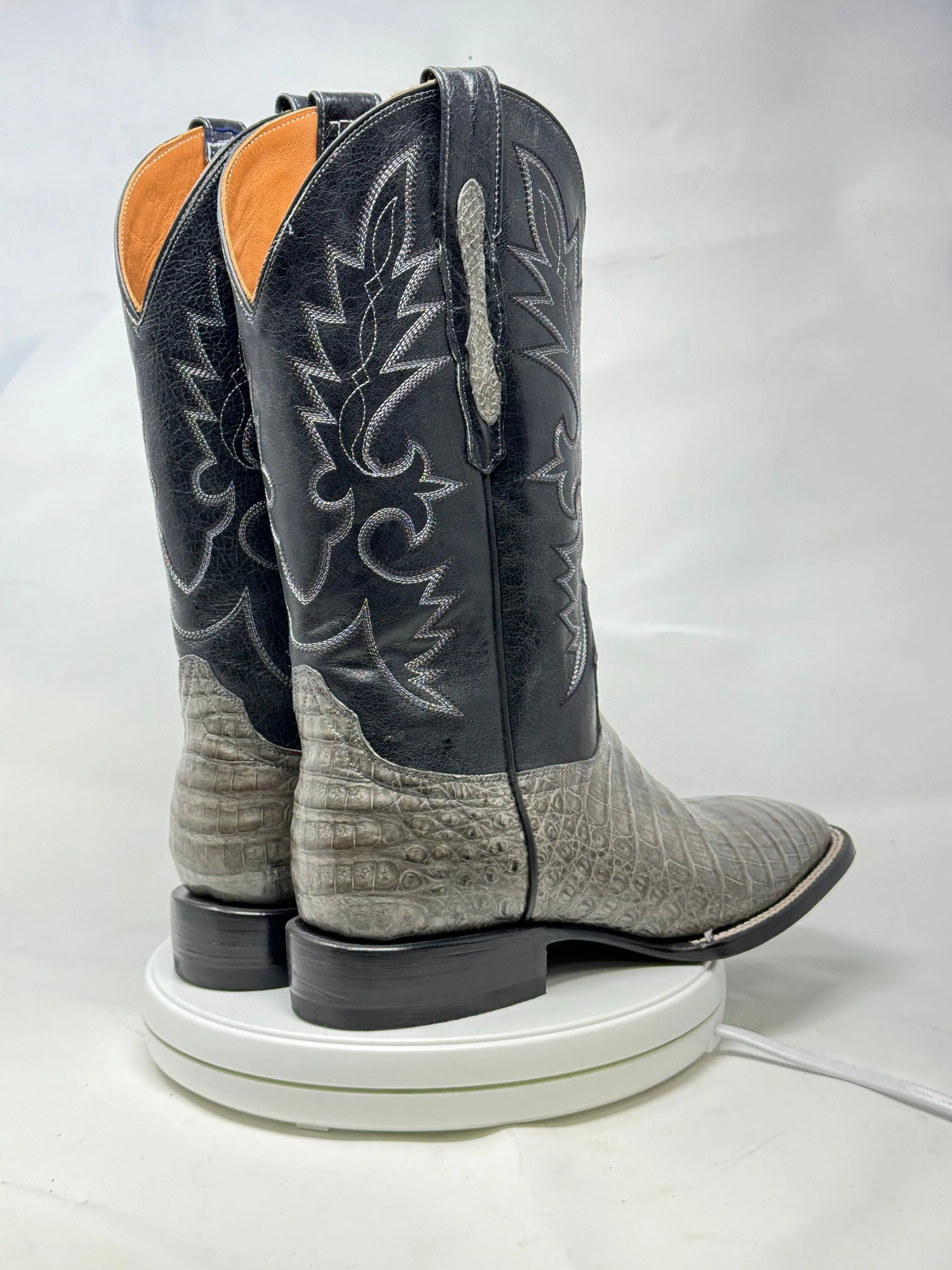 DJ2041 | Don Juan Boots Men's Caiman Belly Dark Grey H Toe