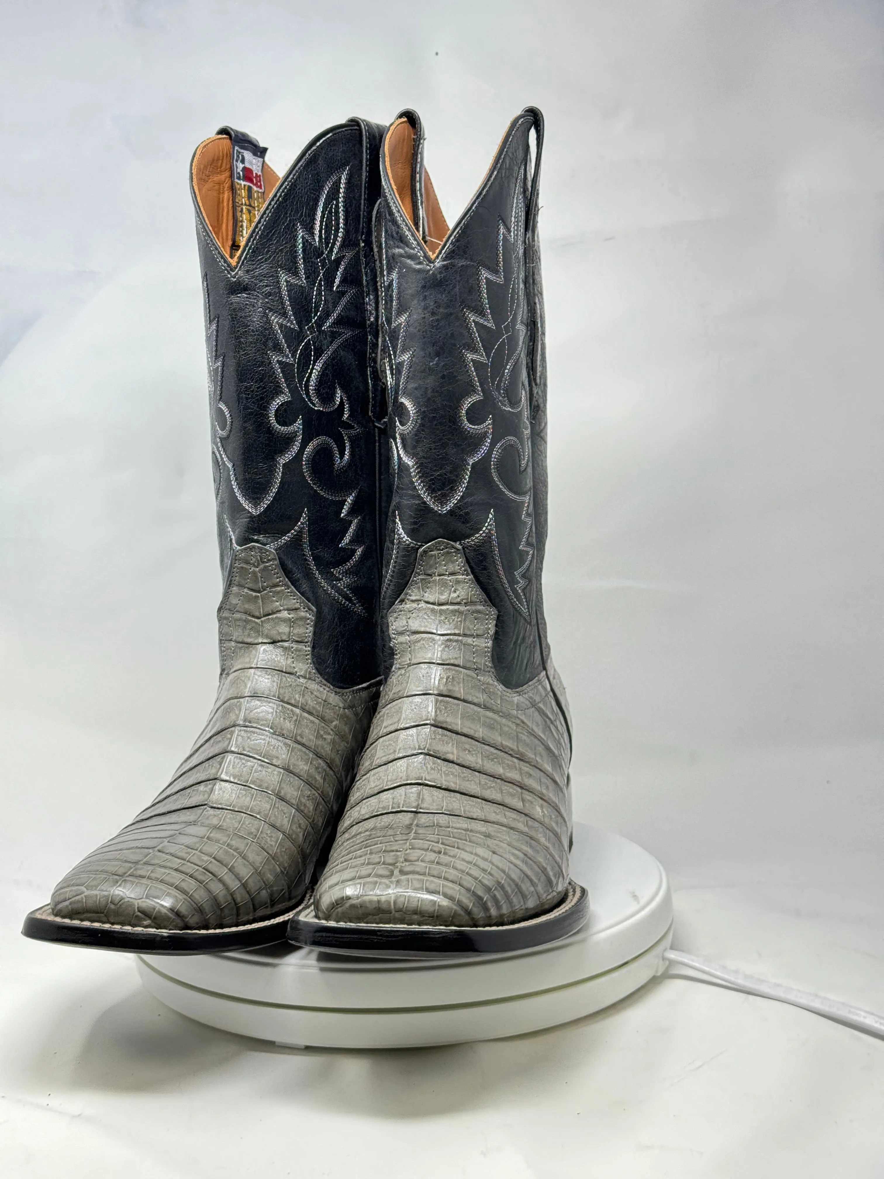 DJ2041 | Don Juan Boots Men's Caiman Belly Dark Grey H Toe