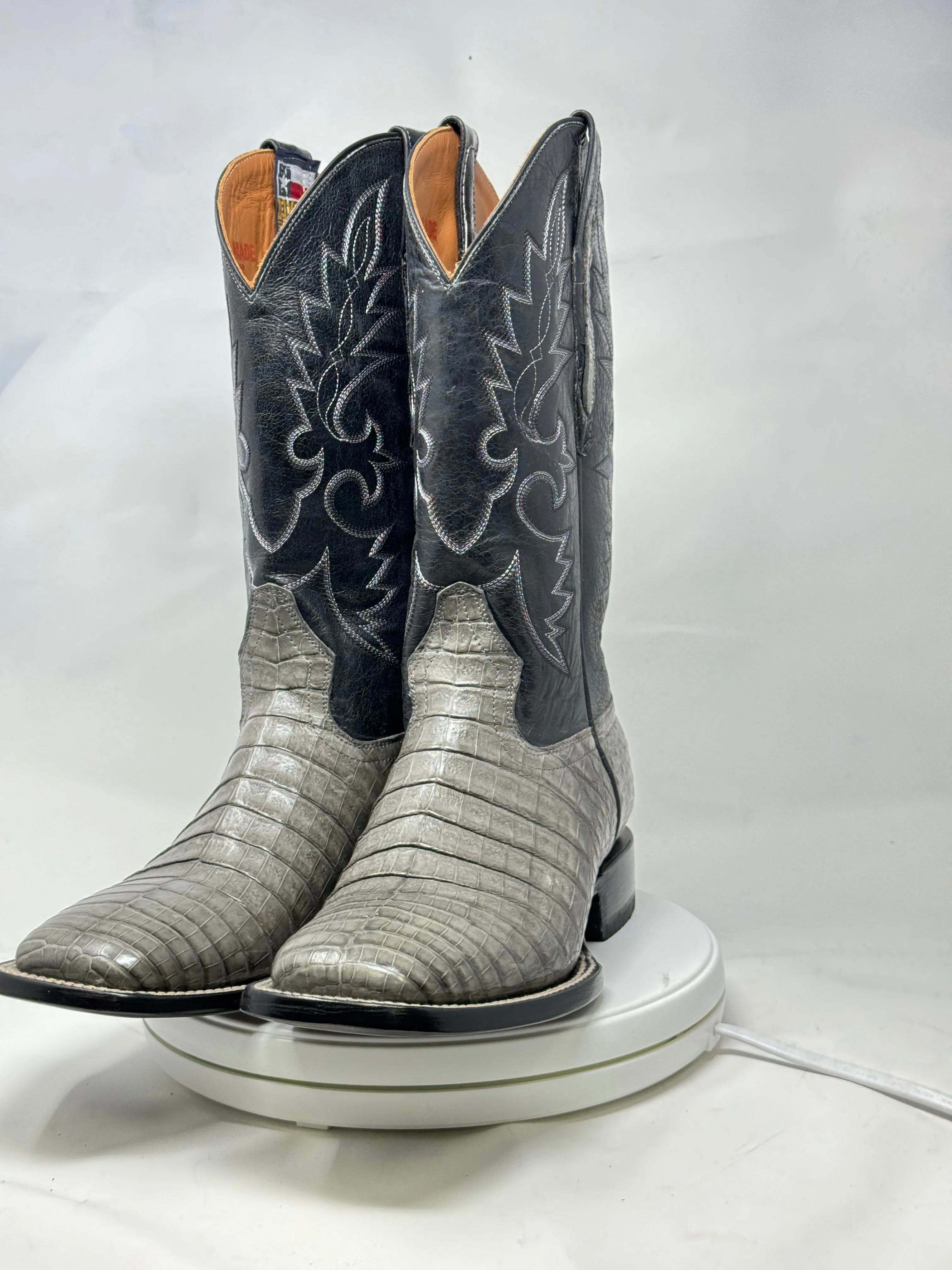 DJ2041 | Don Juan Boots Men's Caiman Belly Dark Grey H Toe