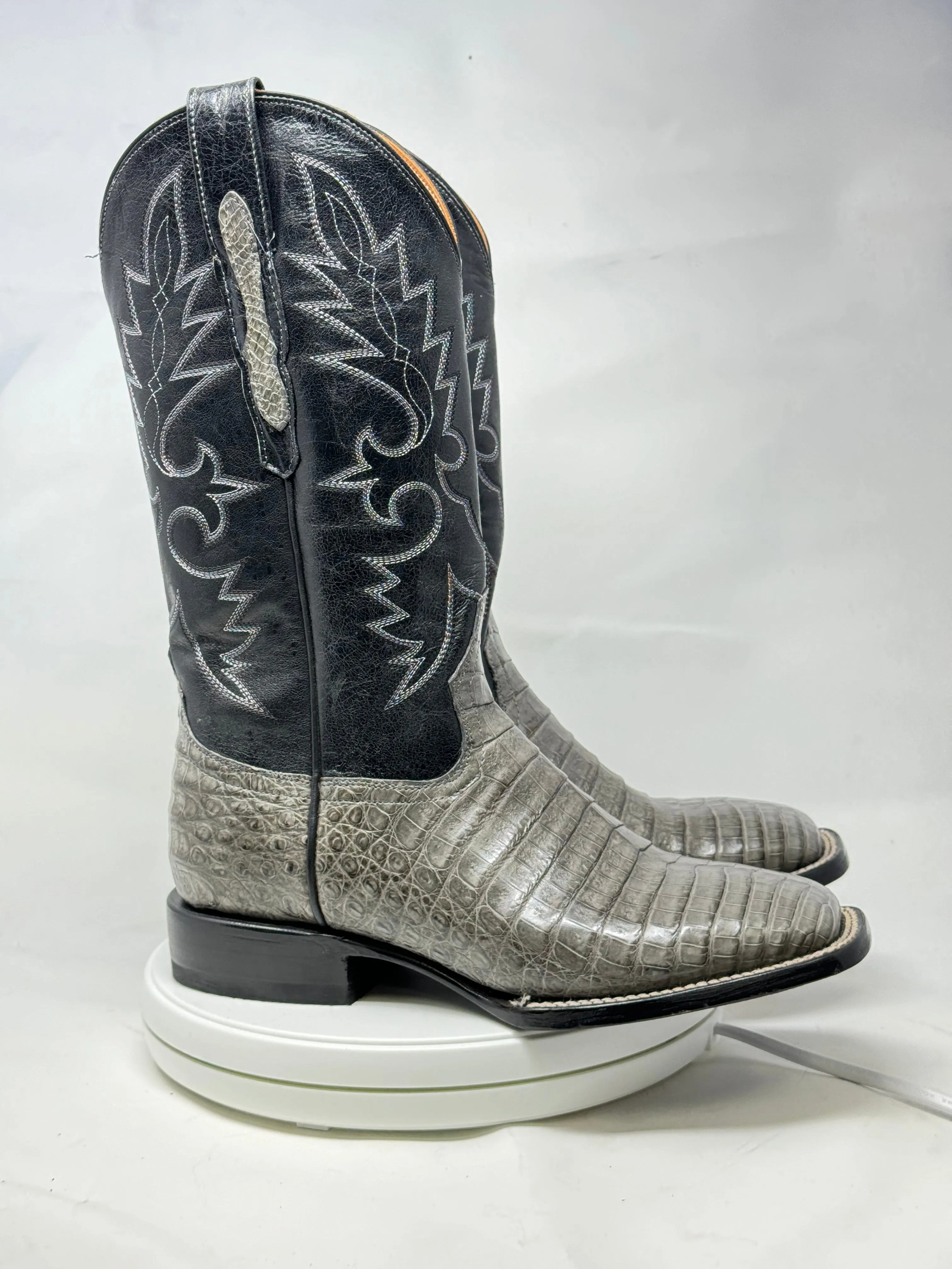 DJ2041 | Don Juan Boots Men's Caiman Belly Dark Grey H Toe