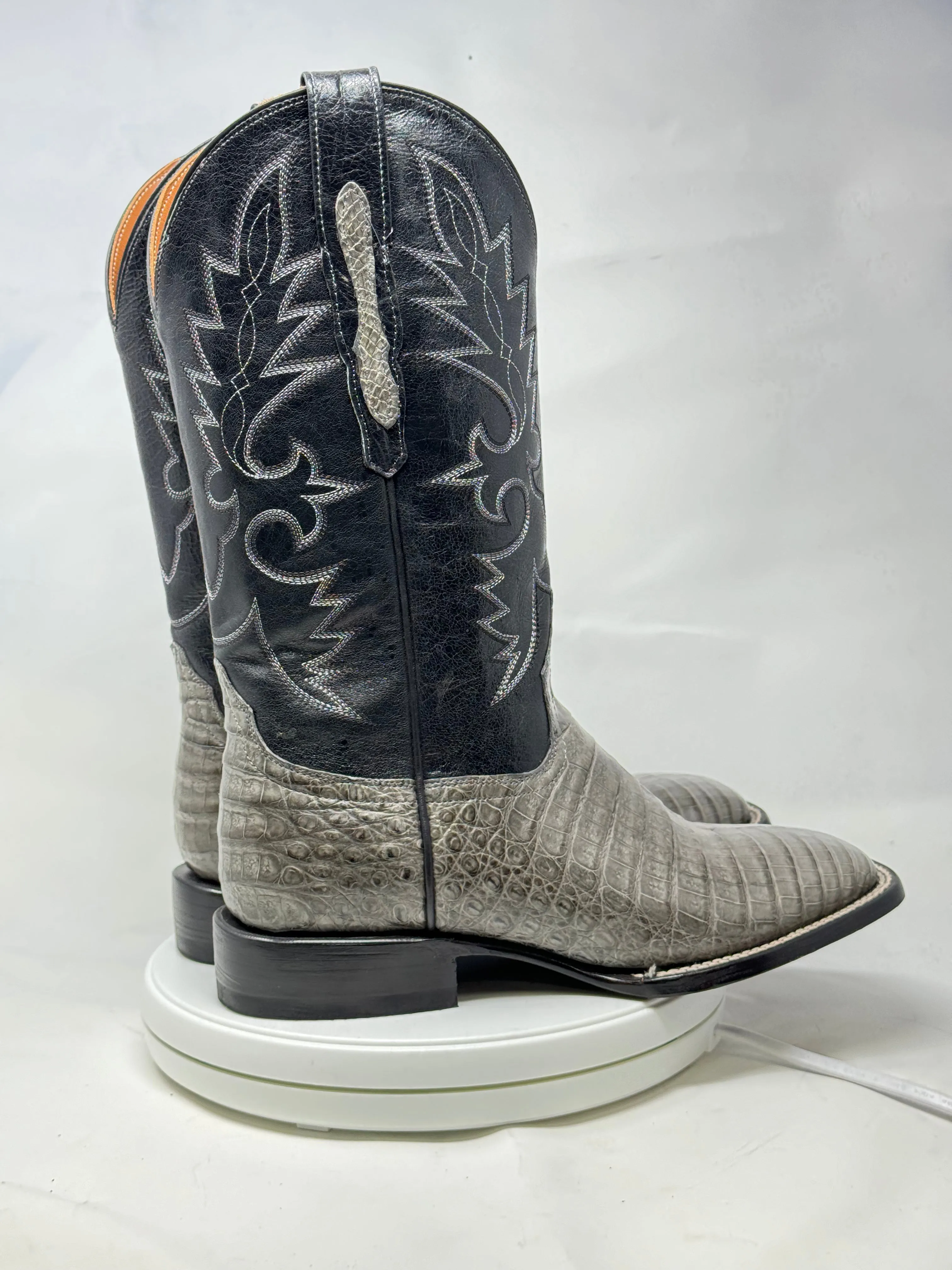 DJ2041 | Don Juan Boots Men's Caiman Belly Dark Grey H Toe