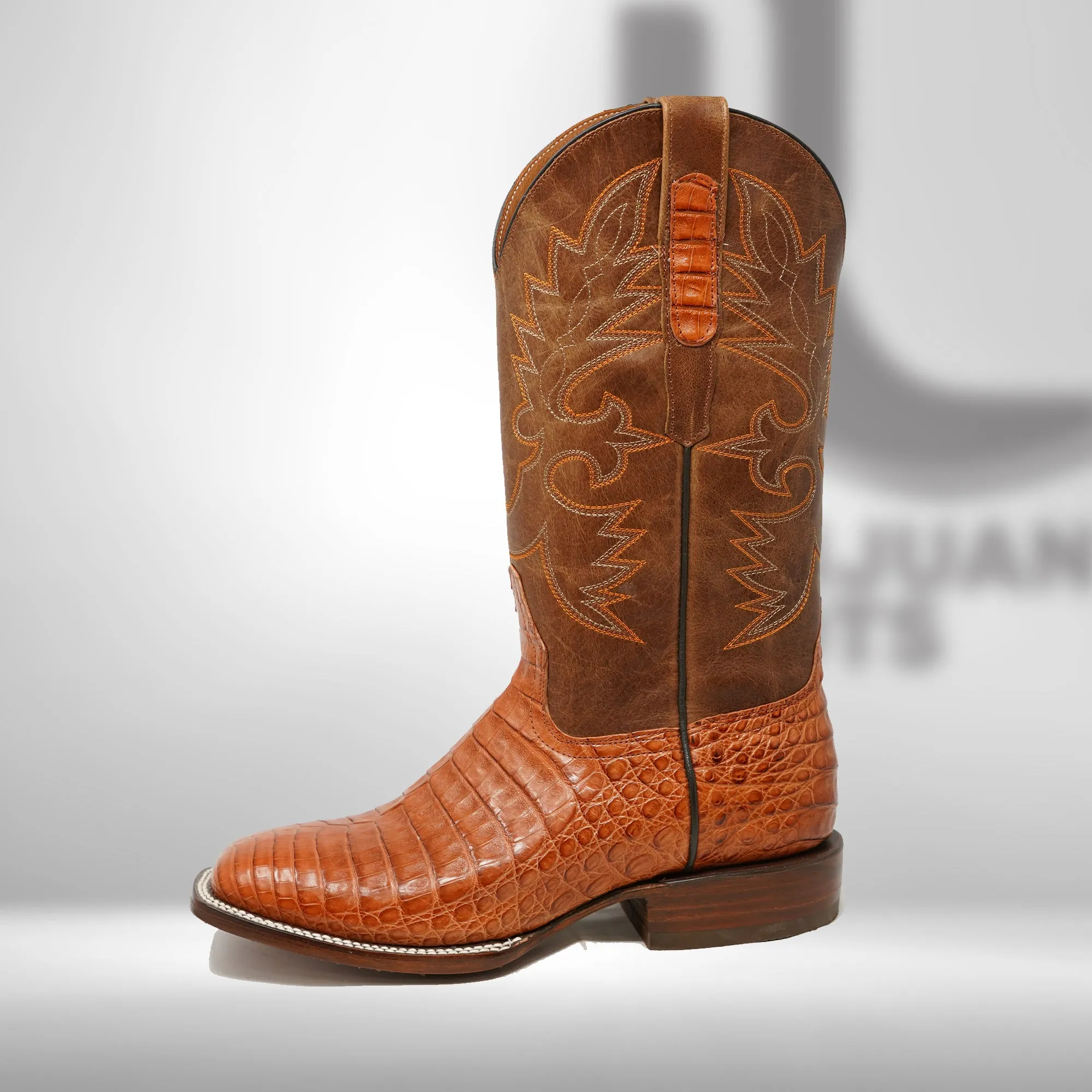 DJ2052 | Don Juan Boots Men's Caiman Belly Cognac H Toe P