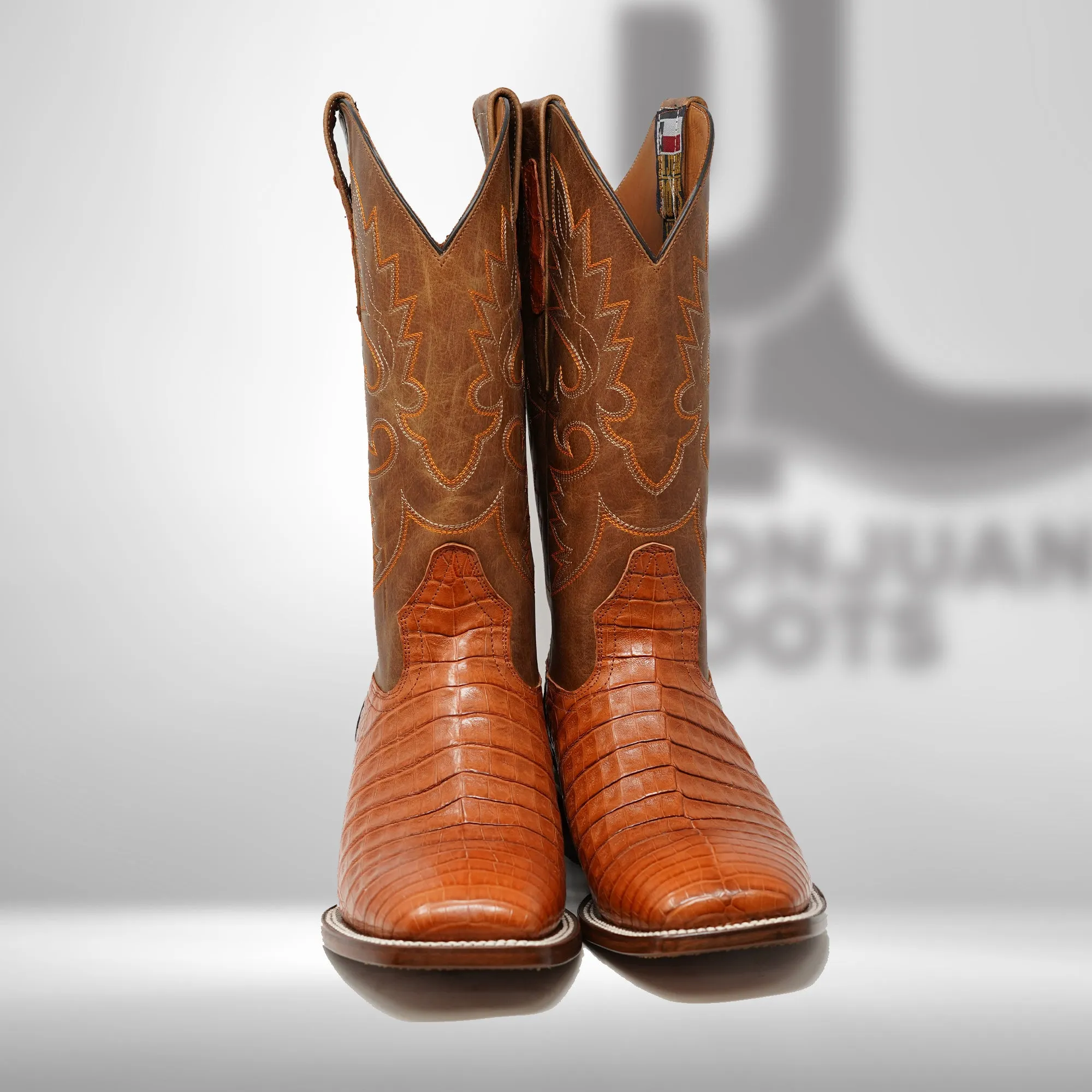 DJ2052 | Don Juan Boots Men's Caiman Belly Cognac H Toe P