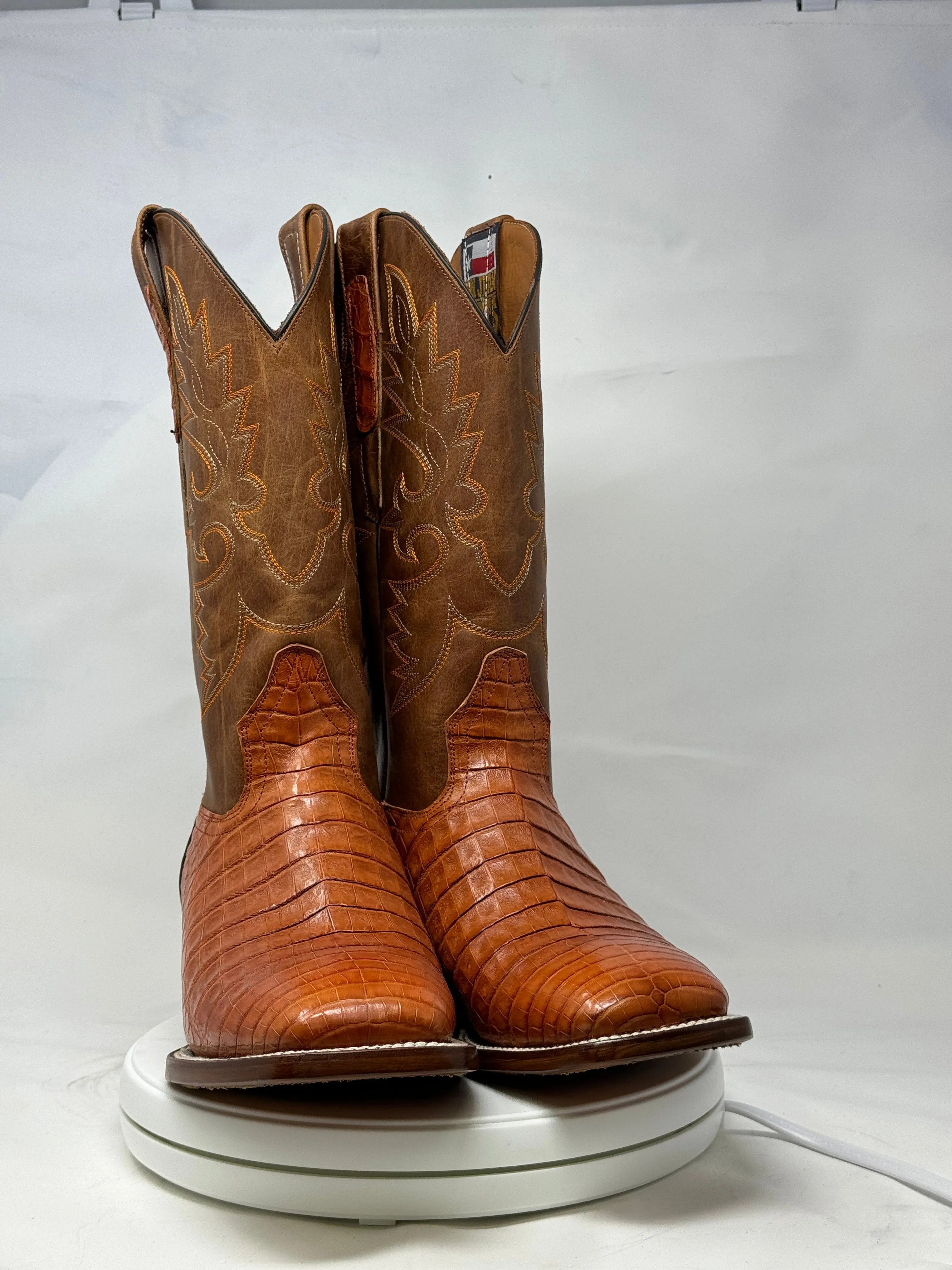 DJ2052 | Don Juan Boots Men's Caiman Belly Cognac H Toe P