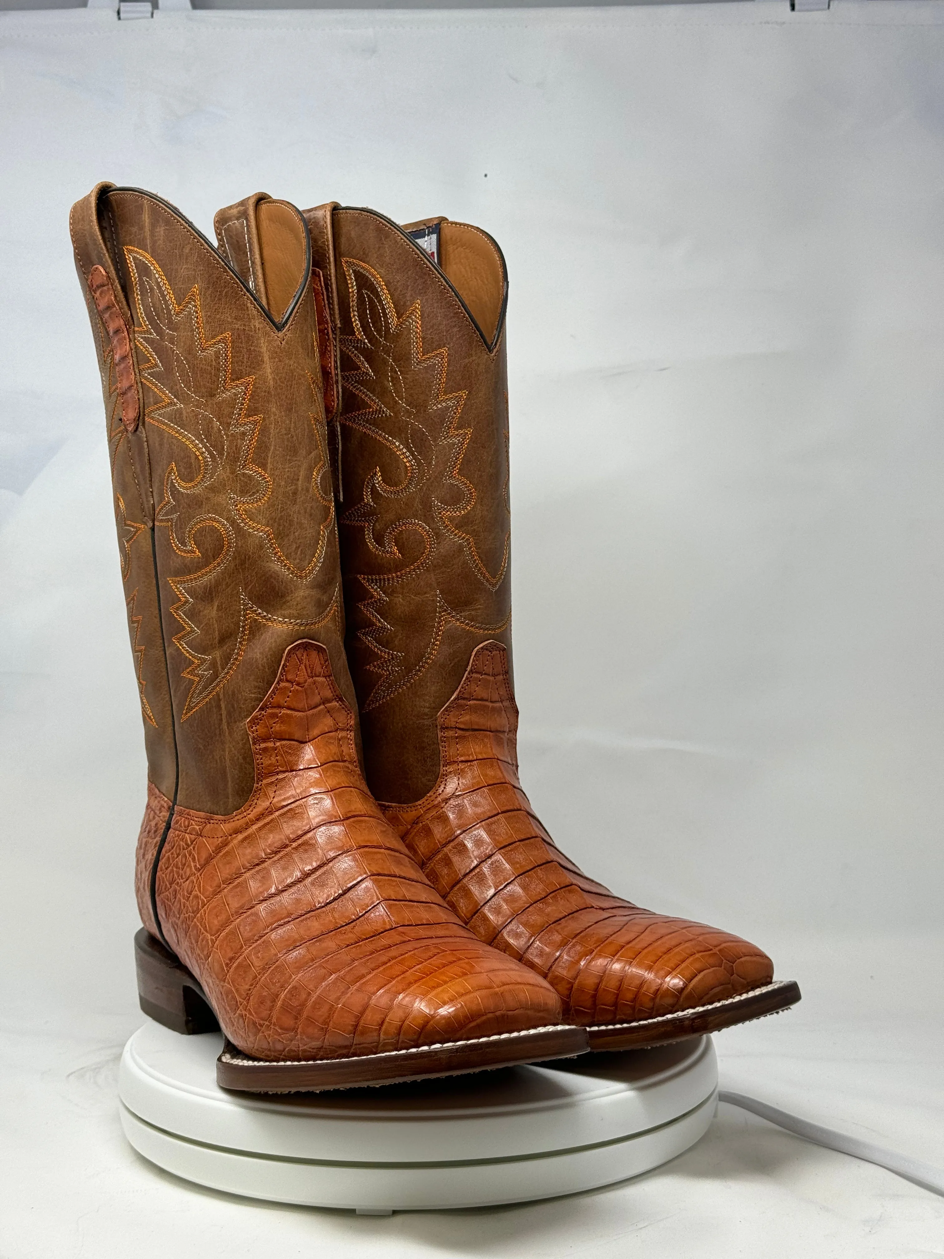 DJ2052 | Don Juan Boots Men's Caiman Belly Cognac H Toe P