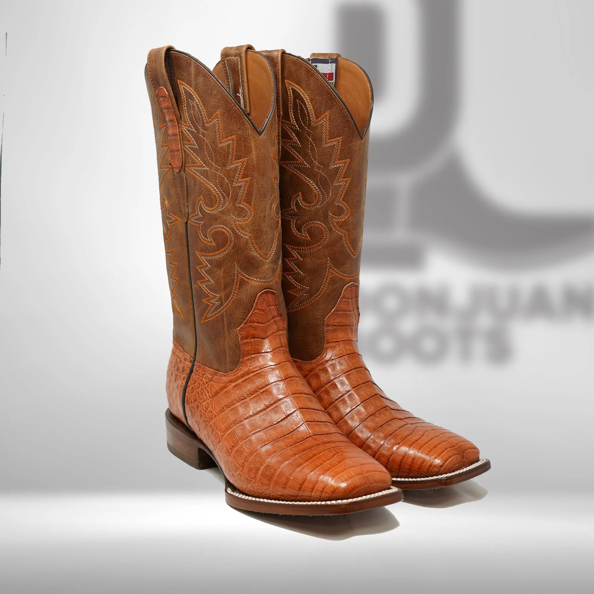 DJ2052 | Don Juan Boots Men's Caiman Belly Cognac H Toe P
