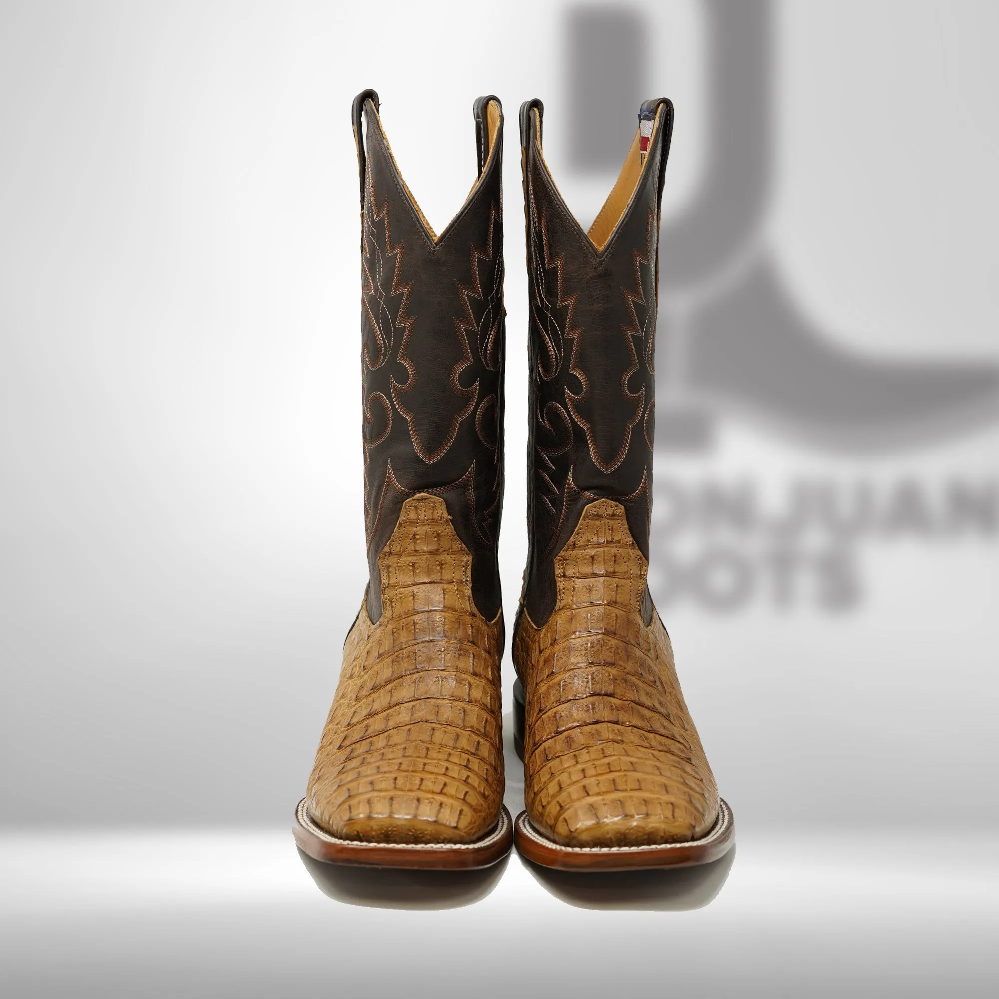 Dj2060 | Don Juan Boots Men's Caiman Back Saddle Tan H Toe P