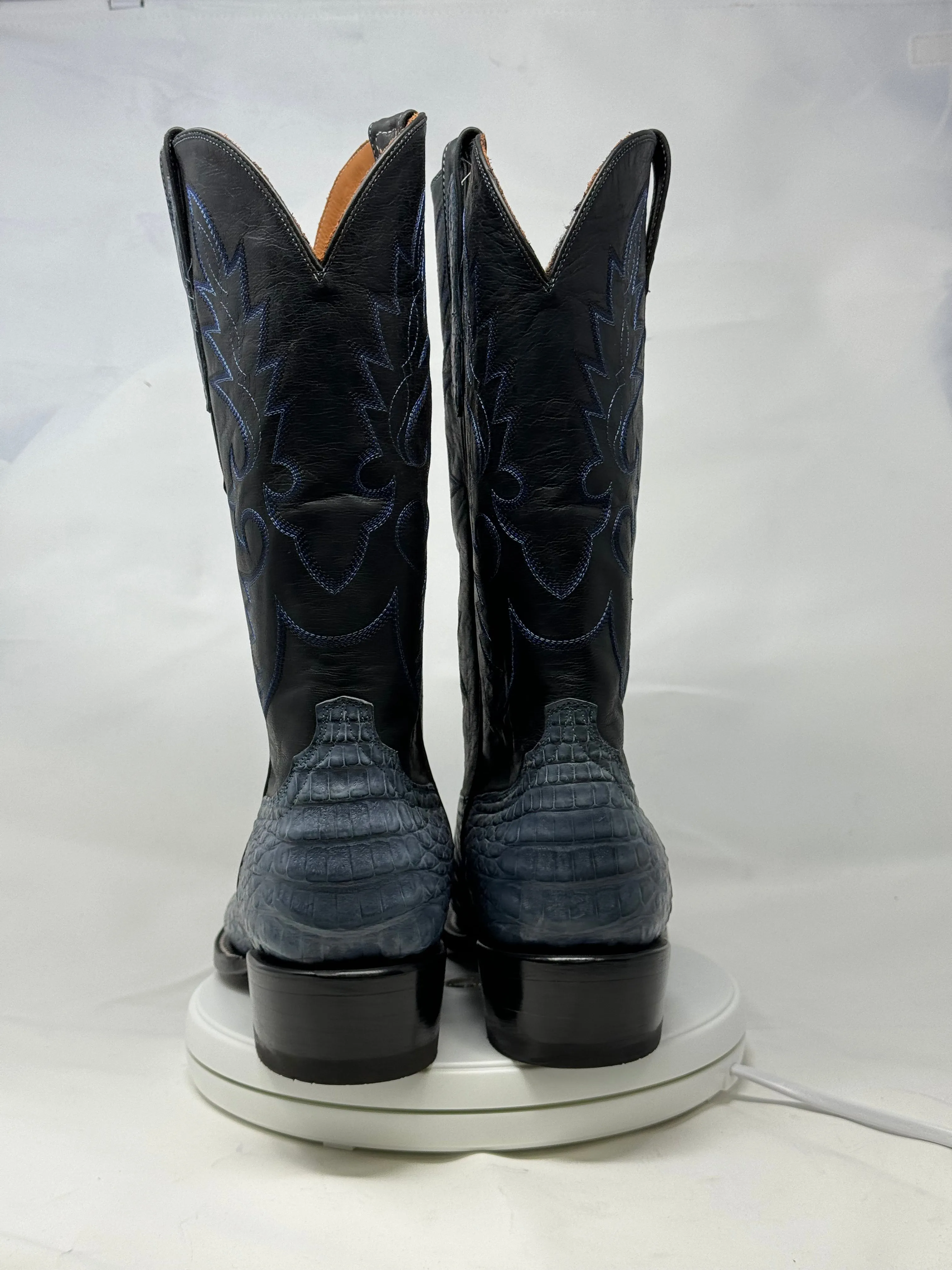 DJ2062 | Don Juan Boots Men's Caiman Belly Blue Jean Diamond Toe