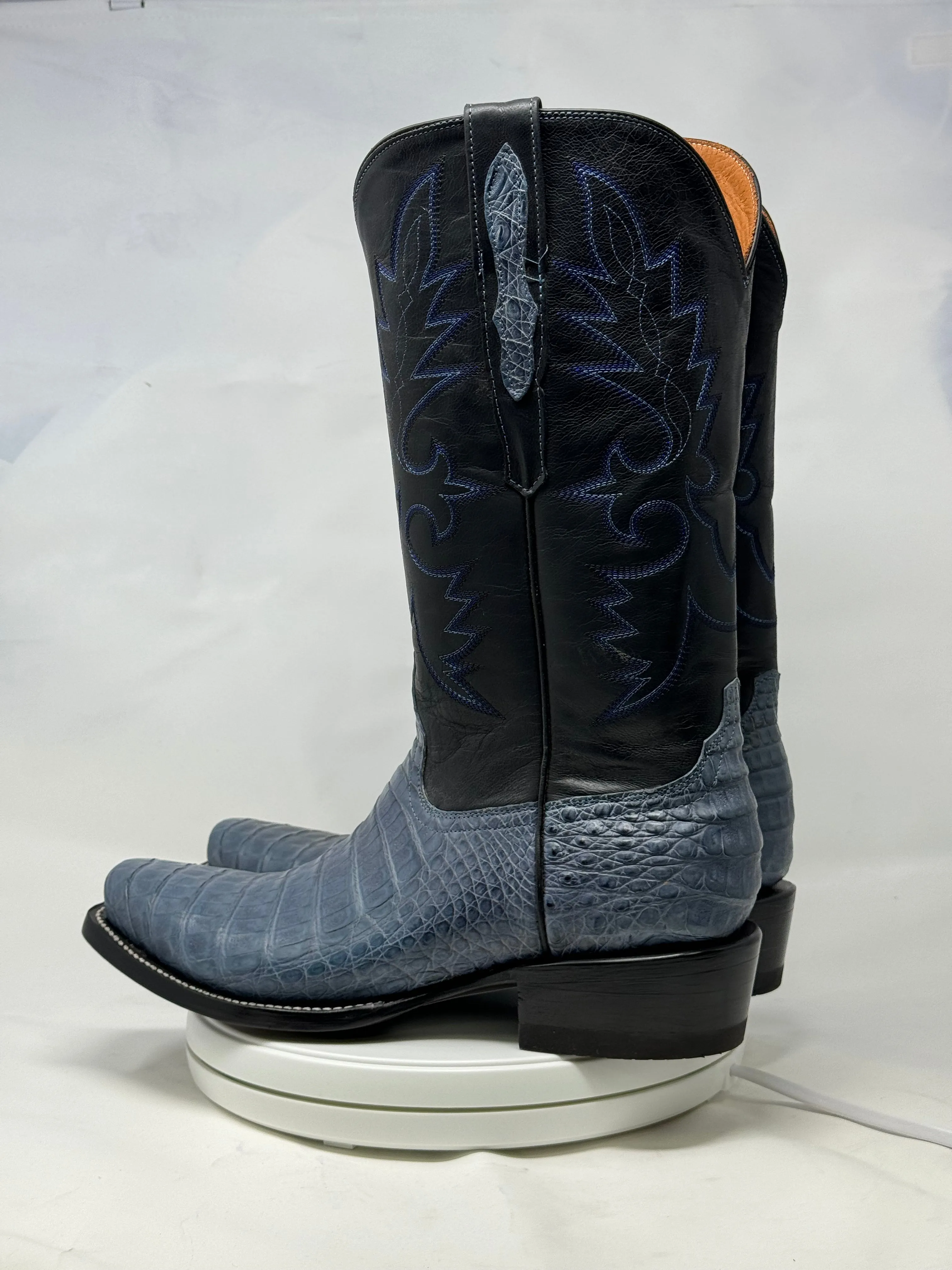 DJ2062 | Don Juan Boots Men's Caiman Belly Blue Jean Diamond Toe