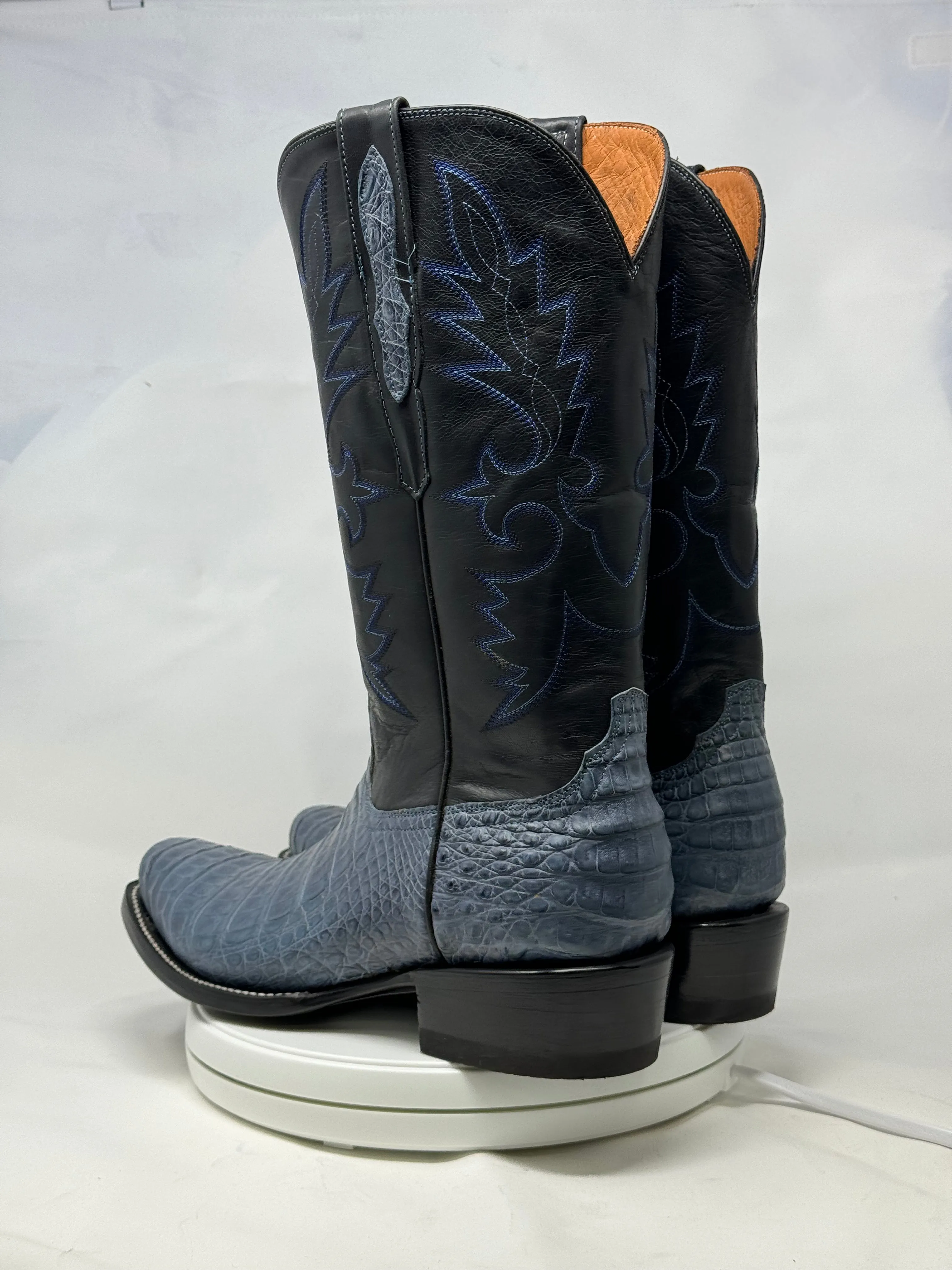 DJ2062 | Don Juan Boots Men's Caiman Belly Blue Jean Diamond Toe