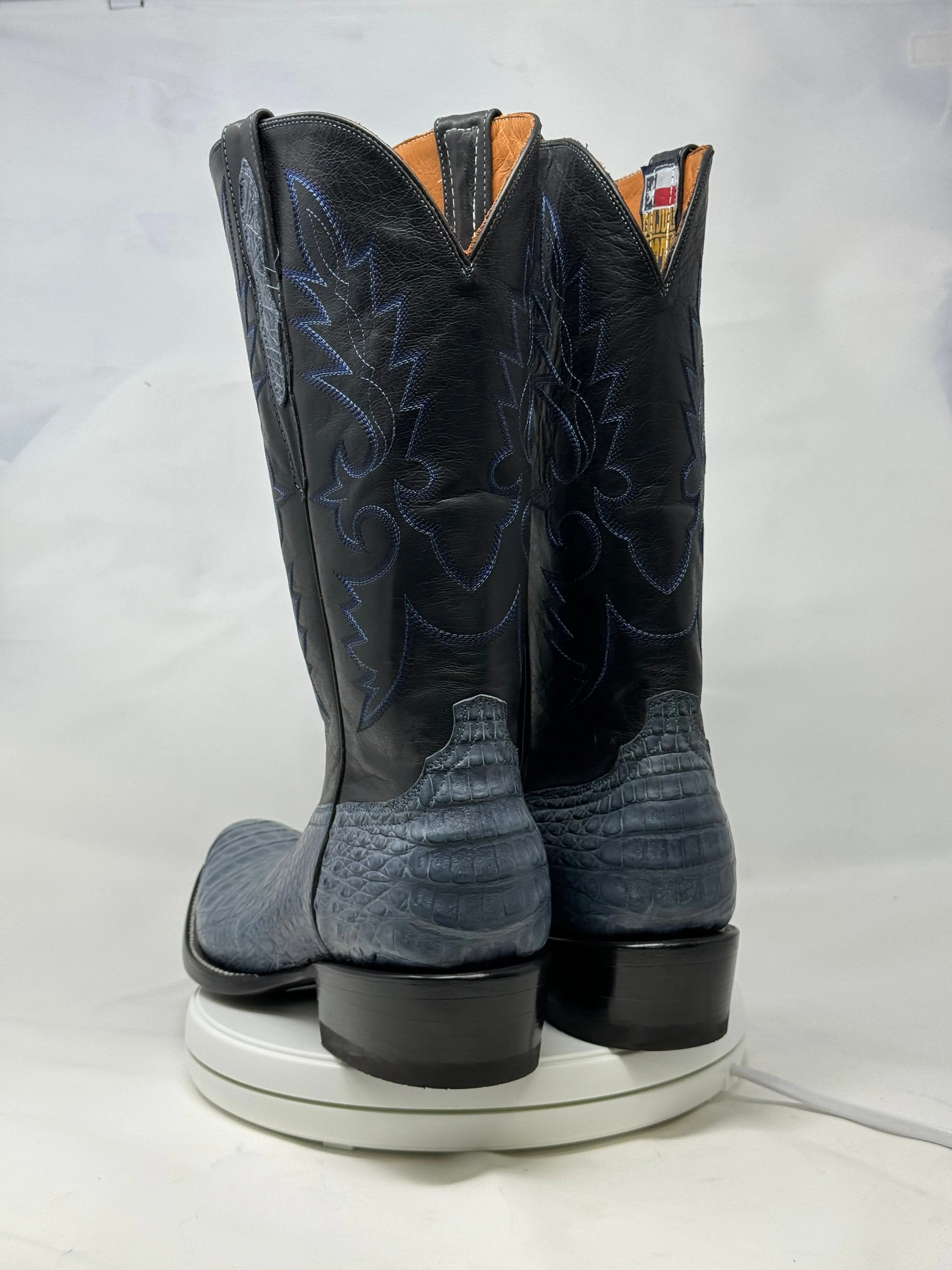 DJ2062 | Don Juan Boots Men's Caiman Belly Blue Jean Diamond Toe