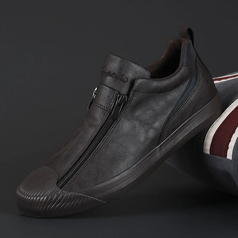 Double Zipper, Casual Men's Board Shoes