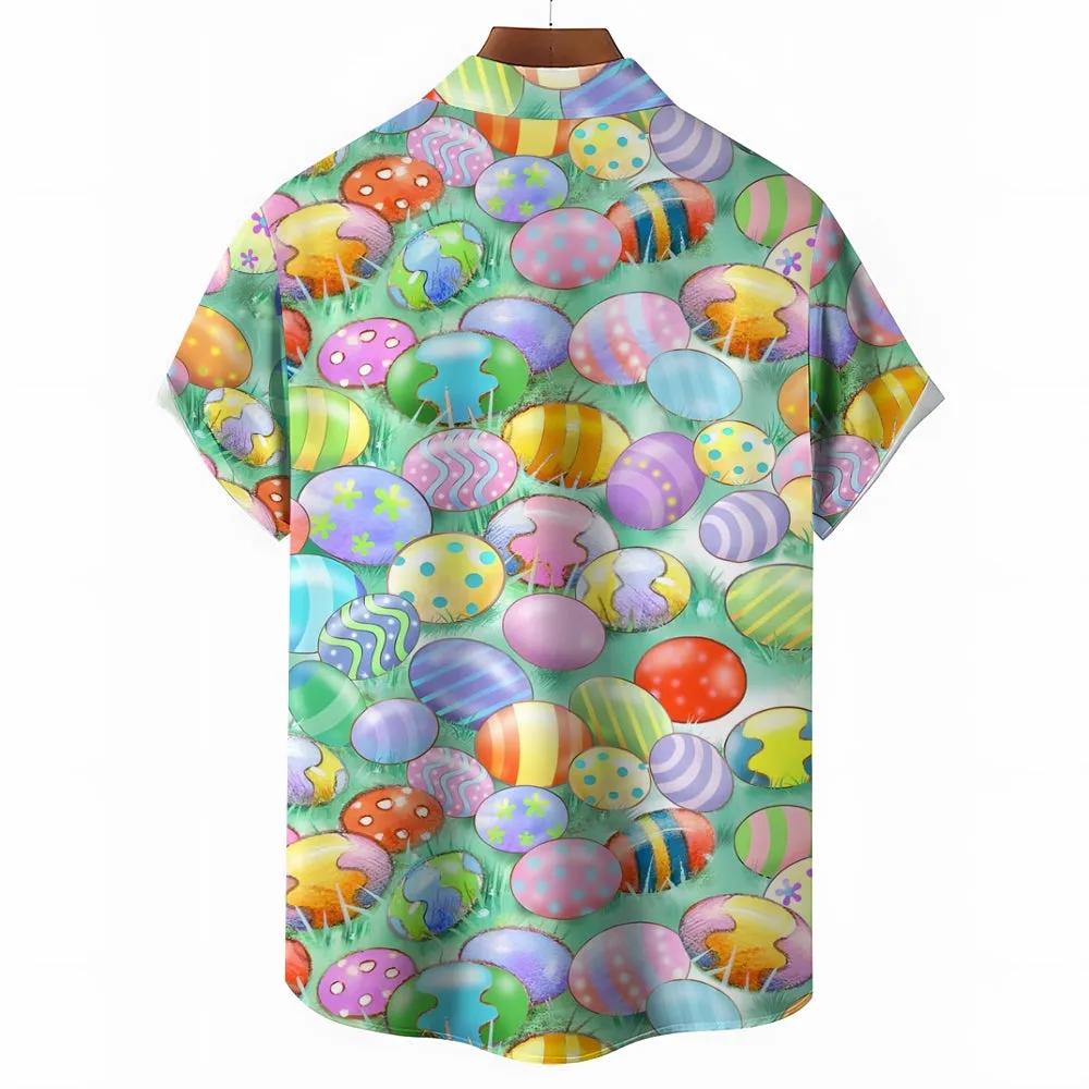 Easter Egg Casual Short Sleeve Shirt 2402000034