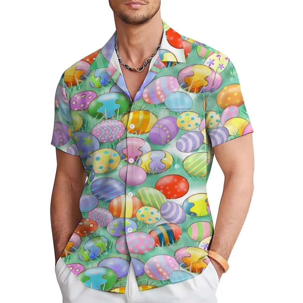 Easter Egg Casual Short Sleeve Shirt 2402000034