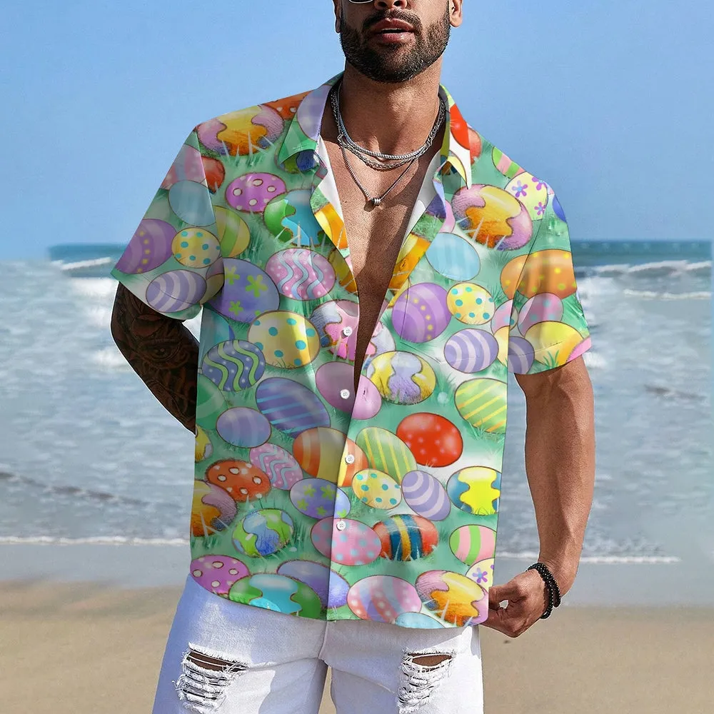 Easter Egg Casual Short Sleeve Shirt 2402000034