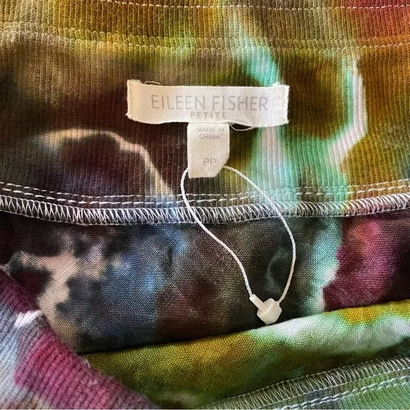 Eileen Fisher Linen Skirt Womens XS PP Organic Handmade Geode Tie Dye Green