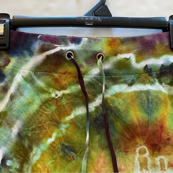 Eileen Fisher Linen Skirt Womens XS PP Organic Handmade Geode Tie Dye Green