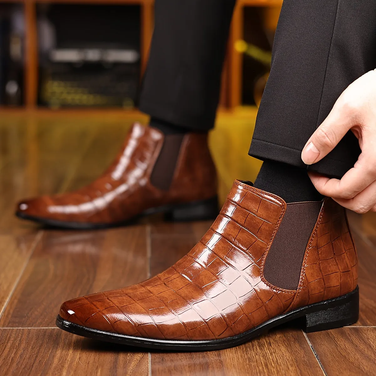 Elmar™ | Elegant Square-Toe Chelsea Boots