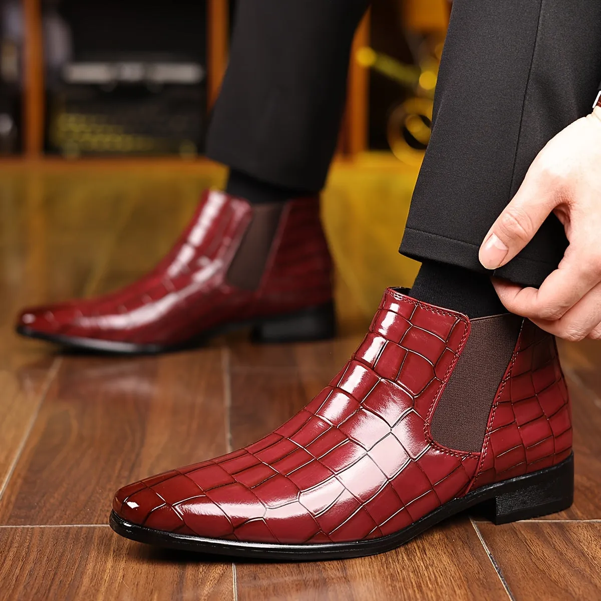 Elmar™ | Elegant Square-Toe Chelsea Boots