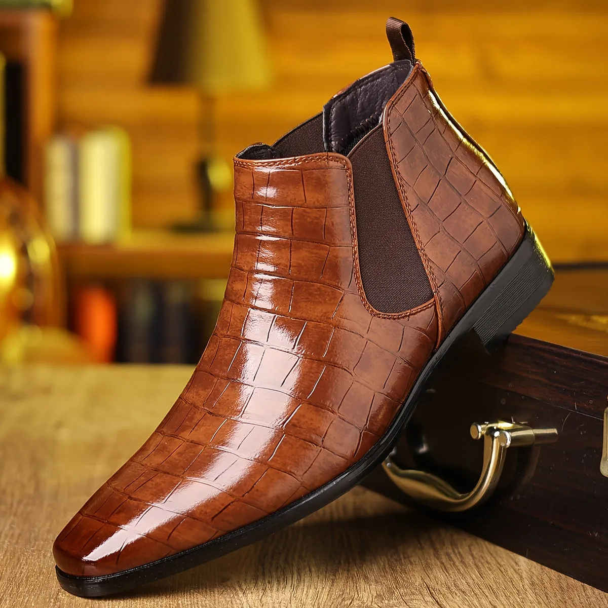Elmar™ | Elegant Square-Toe Chelsea Boots