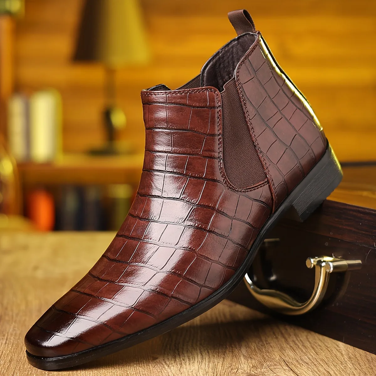 Elmar™ | Elegant Square-Toe Chelsea Boots
