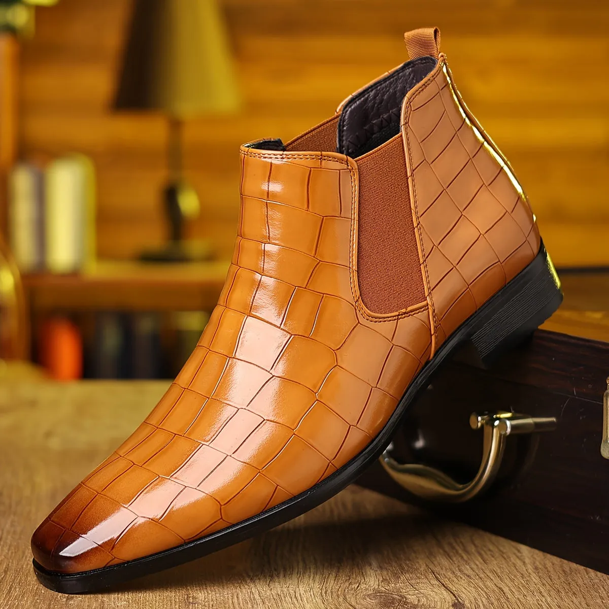 Elmar™ | Elegant Square-Toe Chelsea Boots