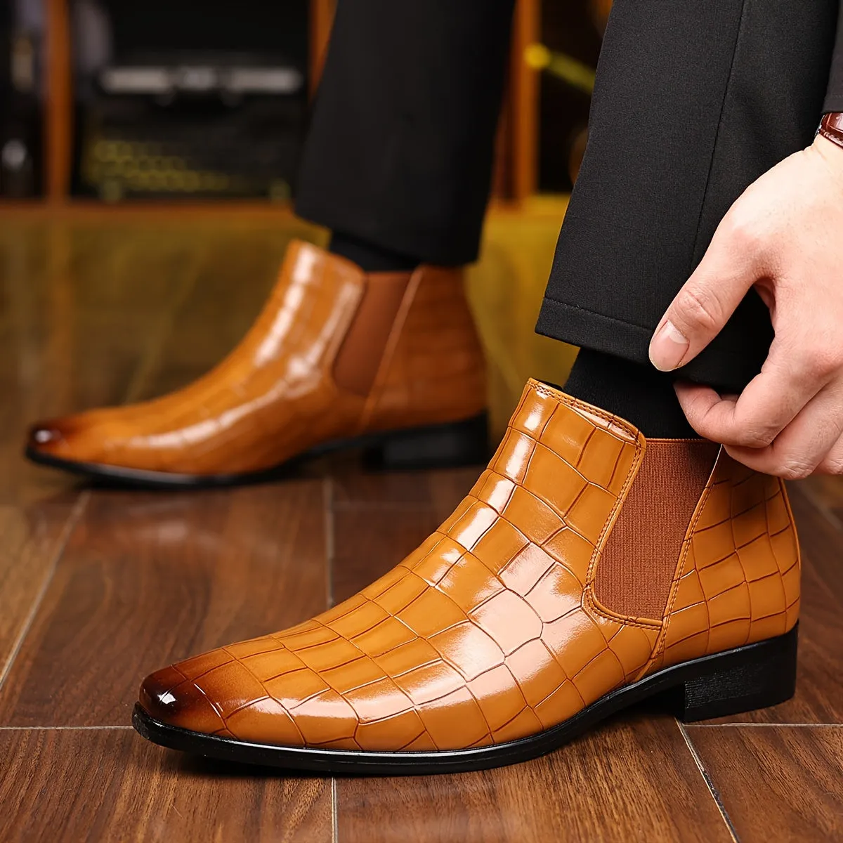 Elmar™ | Elegant Square-Toe Chelsea Boots