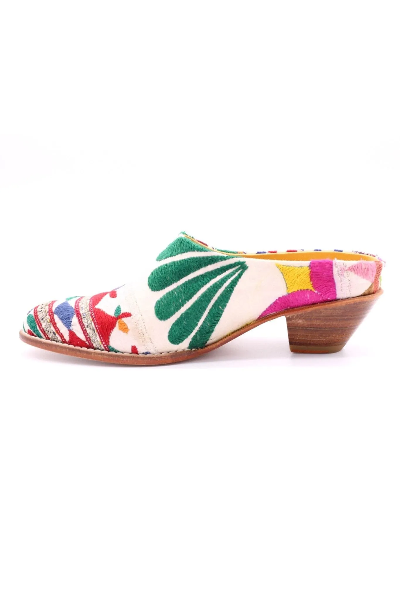 EMBROIDERED PATCHWORK MULES KONSTANZE