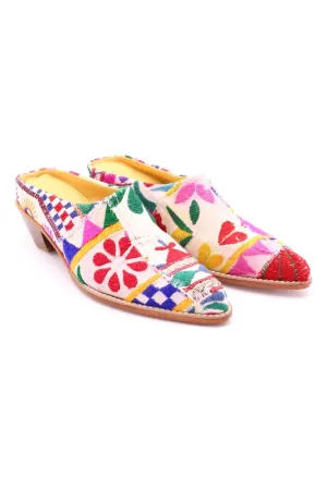 EMBROIDERED PATCHWORK MULES KONSTANZE