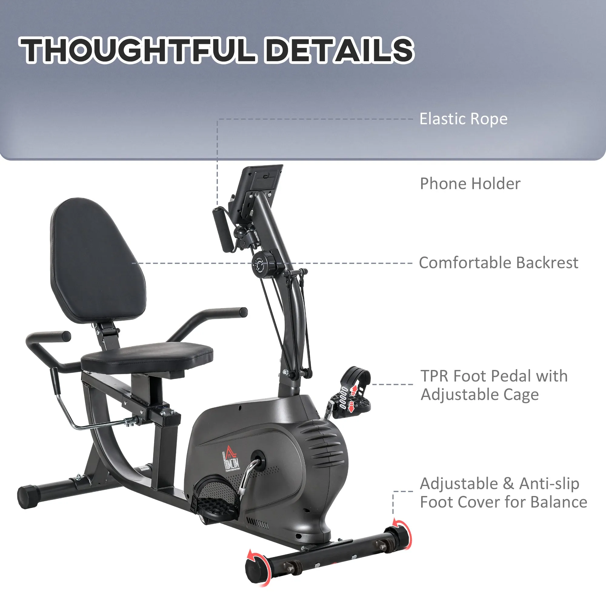 Exercise Training Workout Stationary Cycling Bike w/ LCD Monitor & Pad Holder