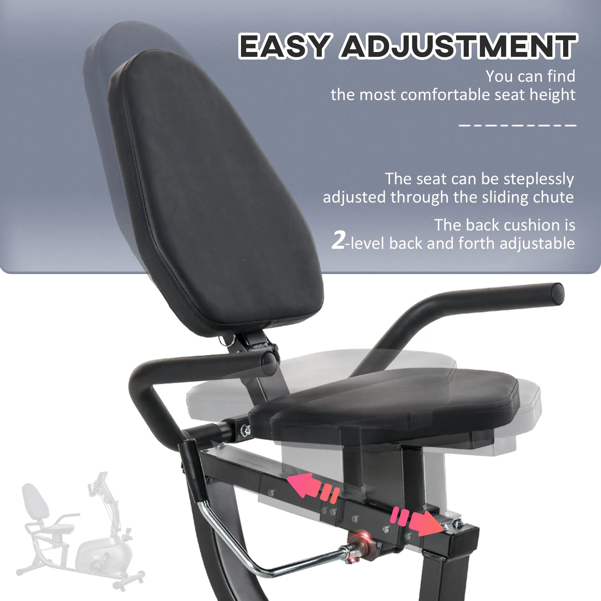 Exercise Training Workout Stationary Cycling Bike w/ LCD Monitor & Pad Holder
