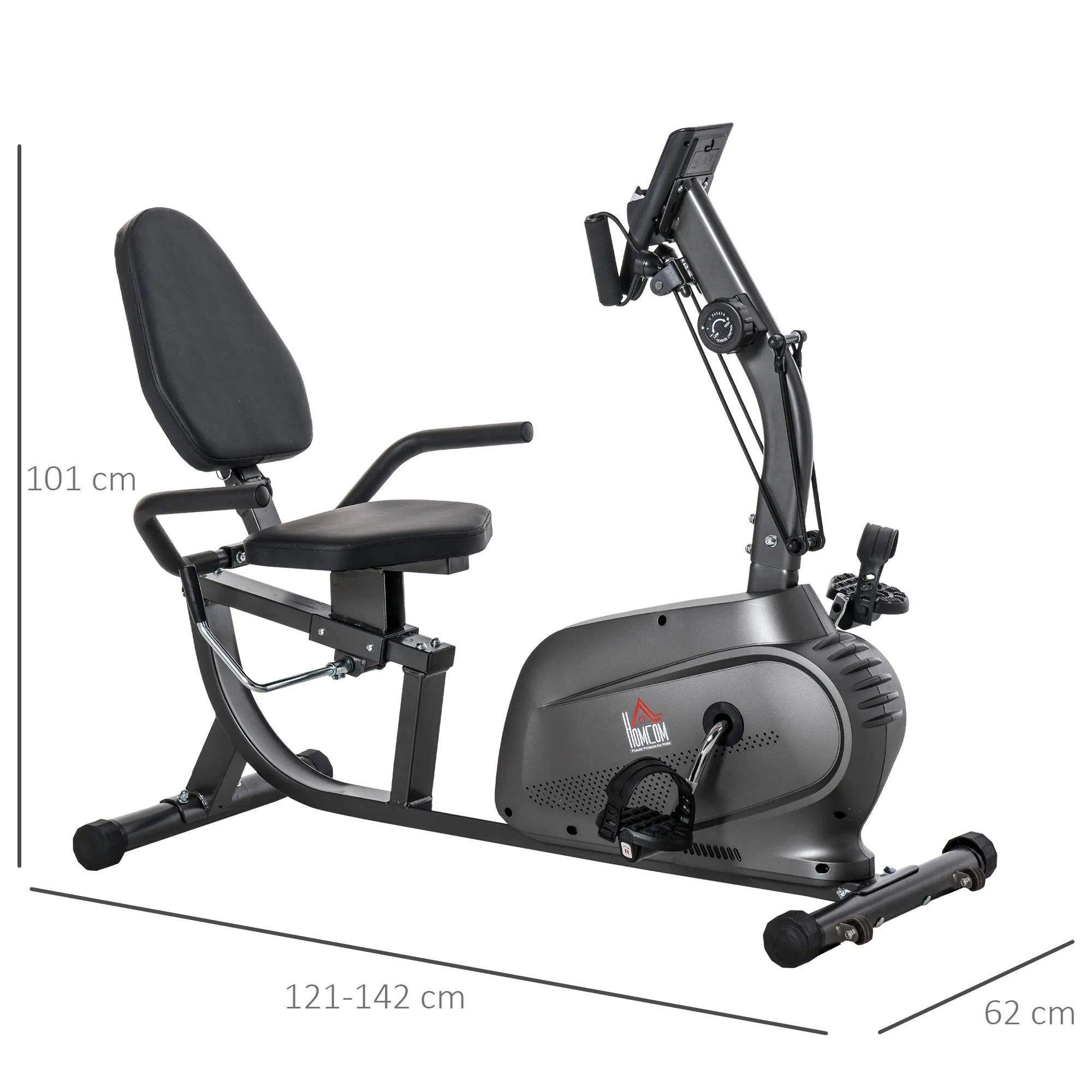Exercise Training Workout Stationary Cycling Bike w/ LCD Monitor & Pad Holder