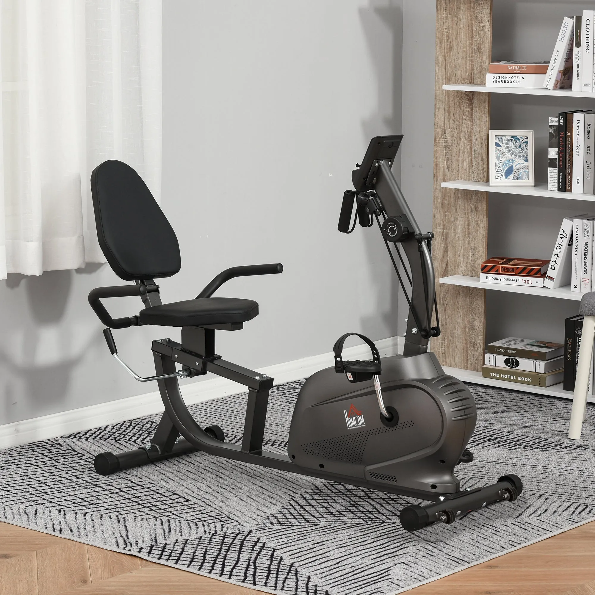 Exercise Training Workout Stationary Cycling Bike w/ LCD Monitor & Pad Holder