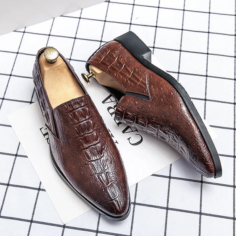 Faux Leather Casual Shoes Men Classic Loafers Dress Shoes