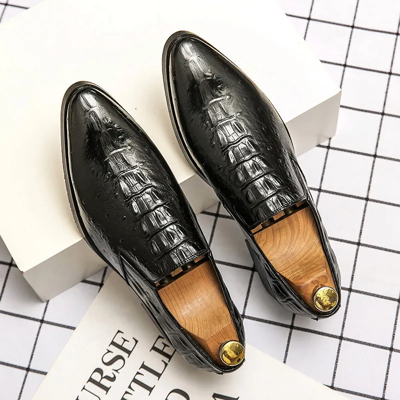 Faux Leather Casual Shoes Men Classic Loafers Dress Shoes