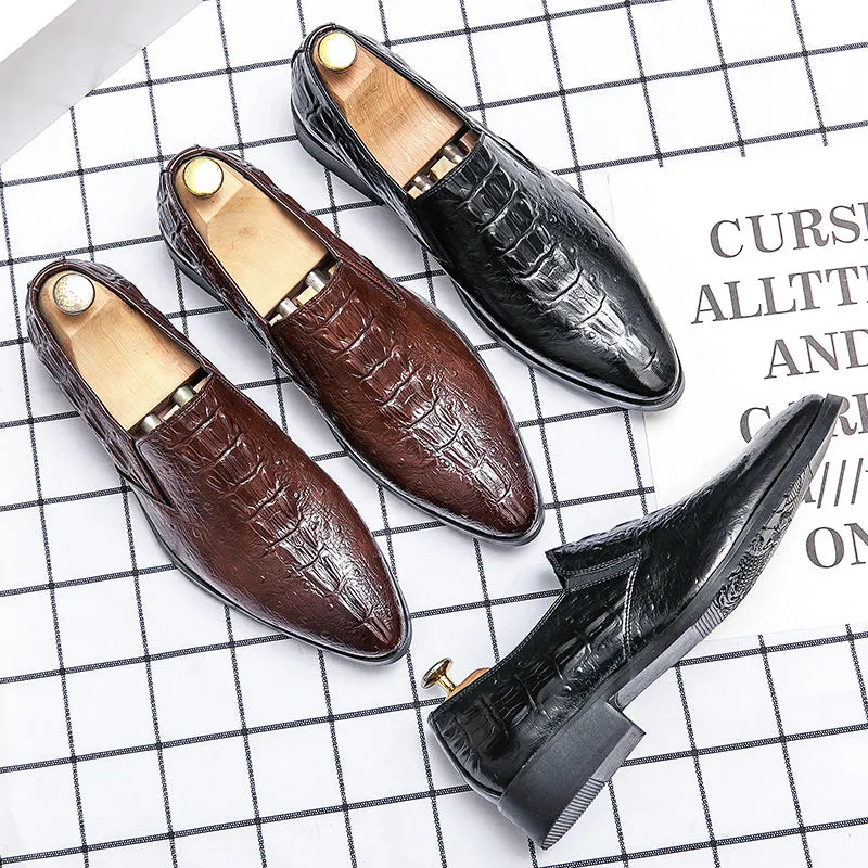 Faux Leather Casual Shoes Men Classic Loafers Dress Shoes