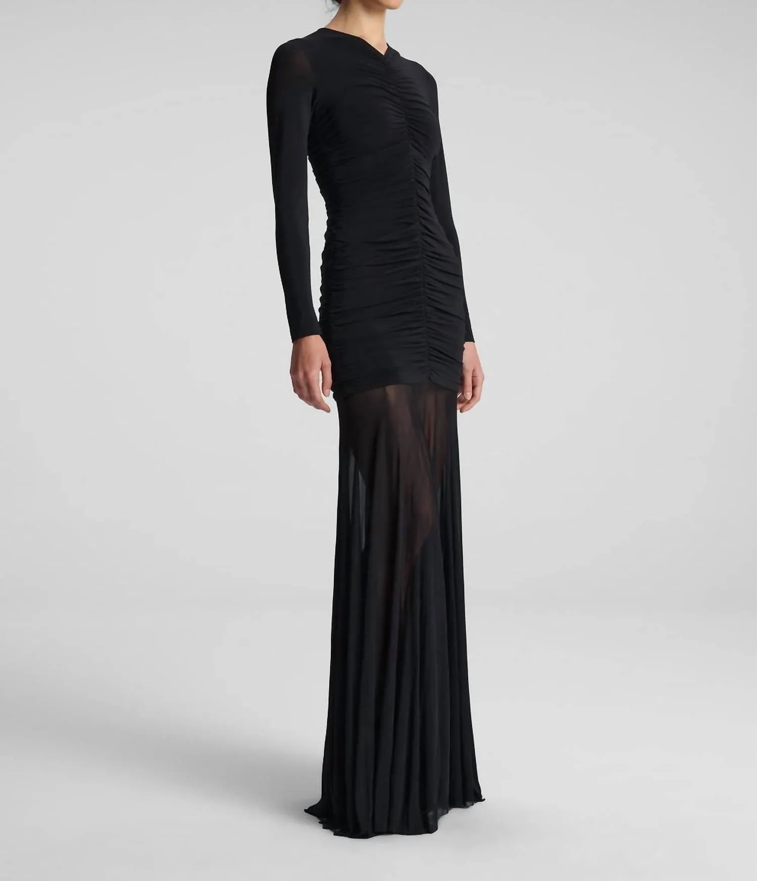 Fawn Ruched Dress In Black