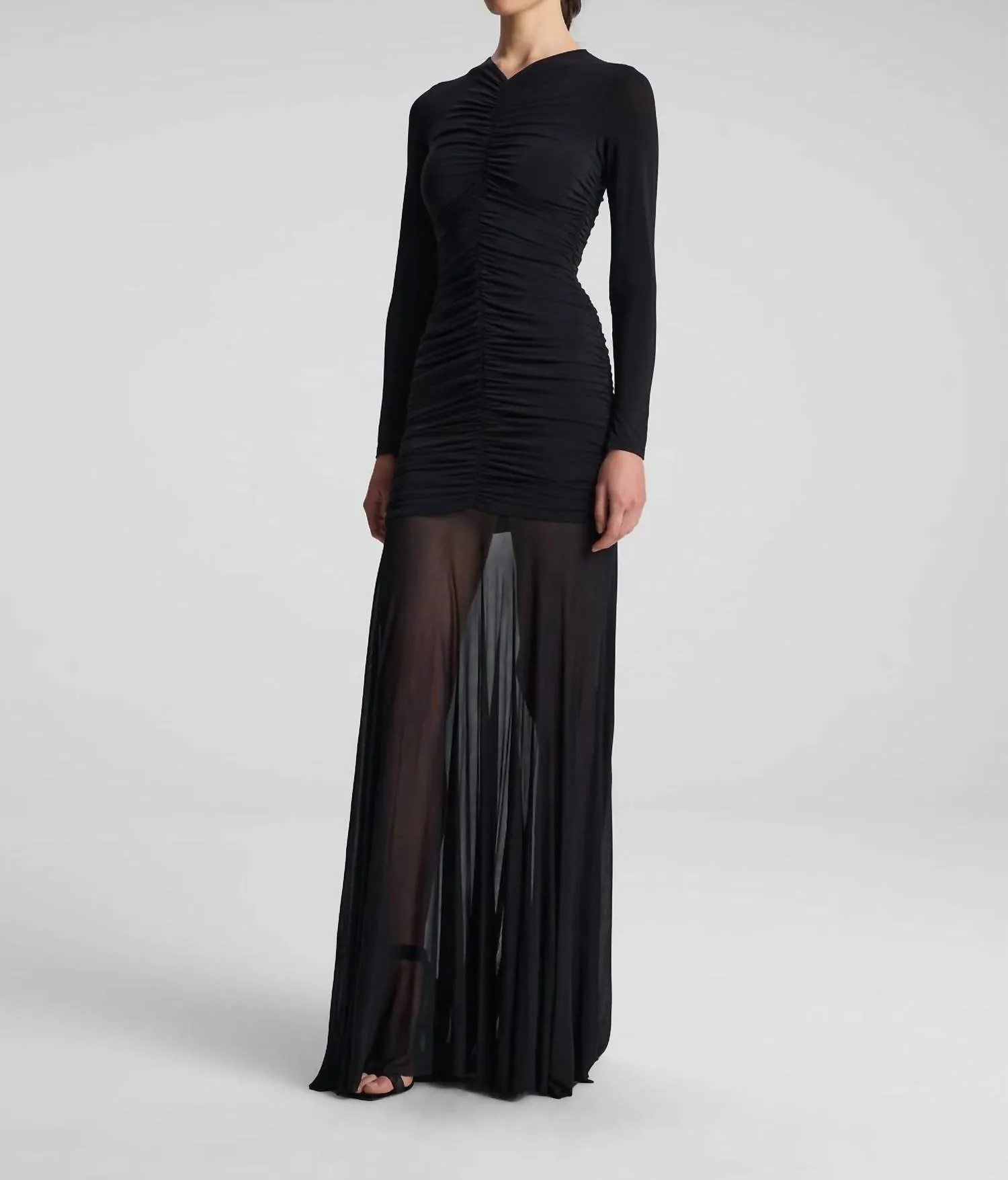 Fawn Ruched Dress In Black