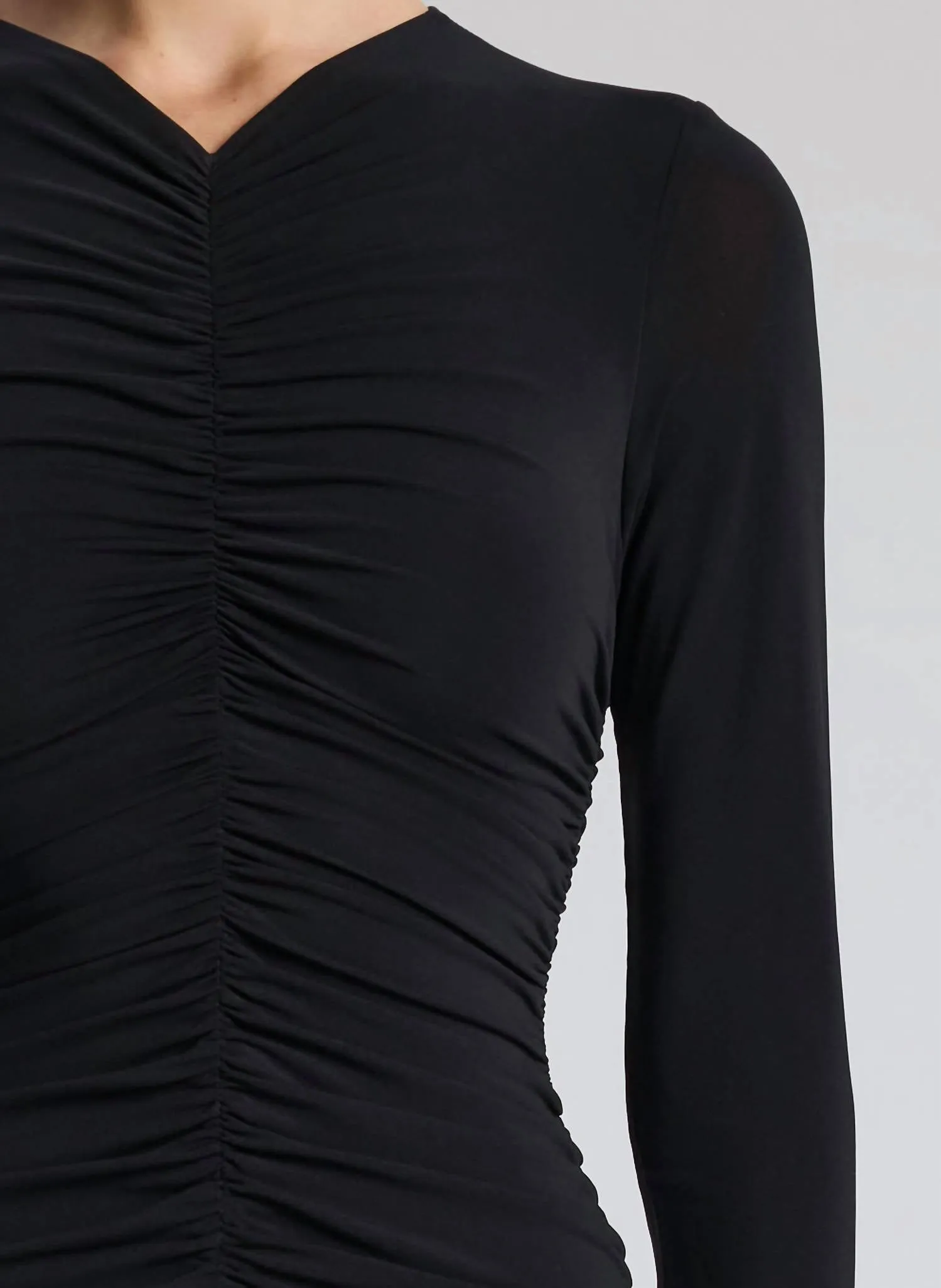 Fawn Ruched Dress In Black