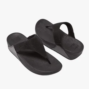 Fit Flop Womens Lulu Shimmerlux Wedge Sandal All Black
