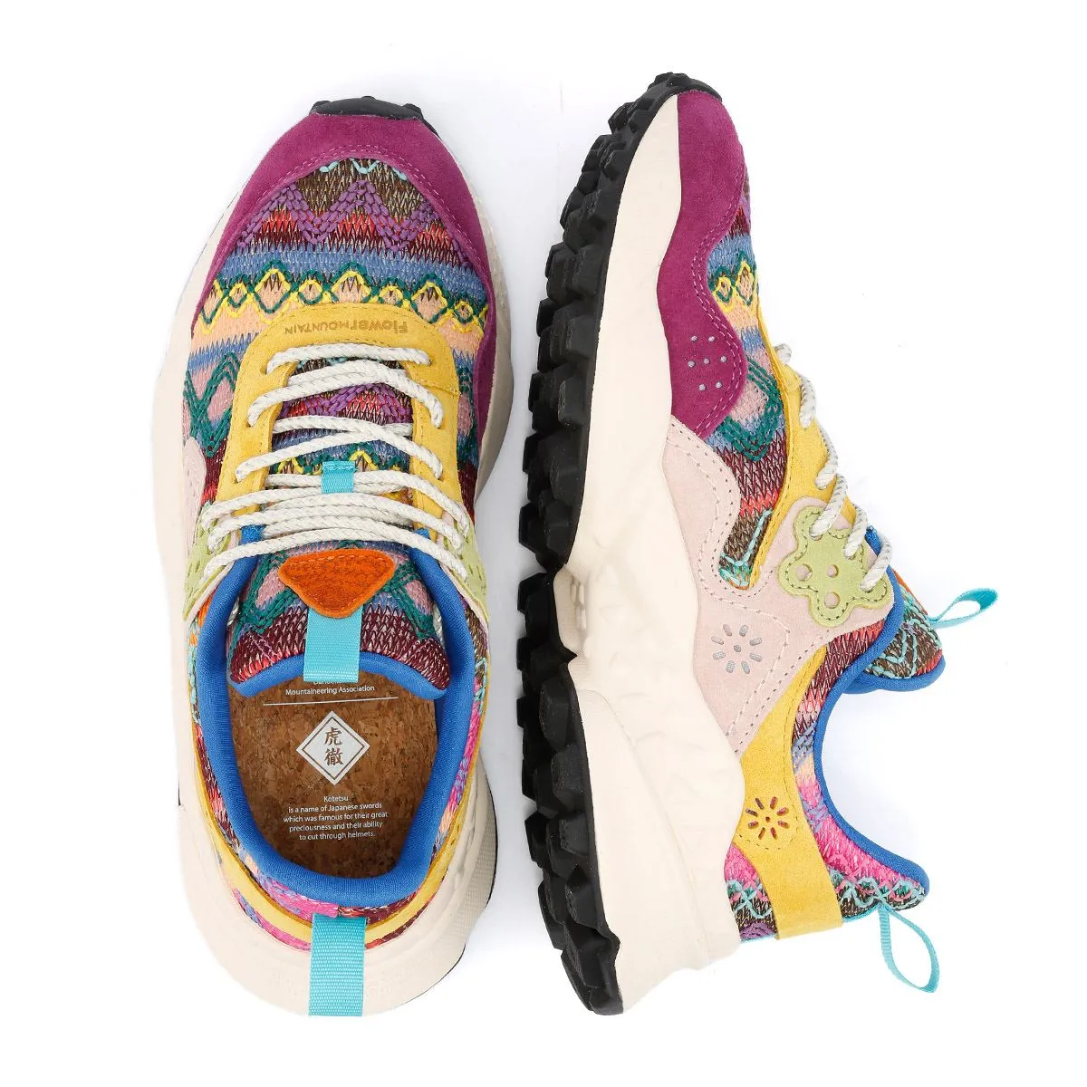Flower Mountain Kotetsu Knit Women's Purple Aztec Trainers