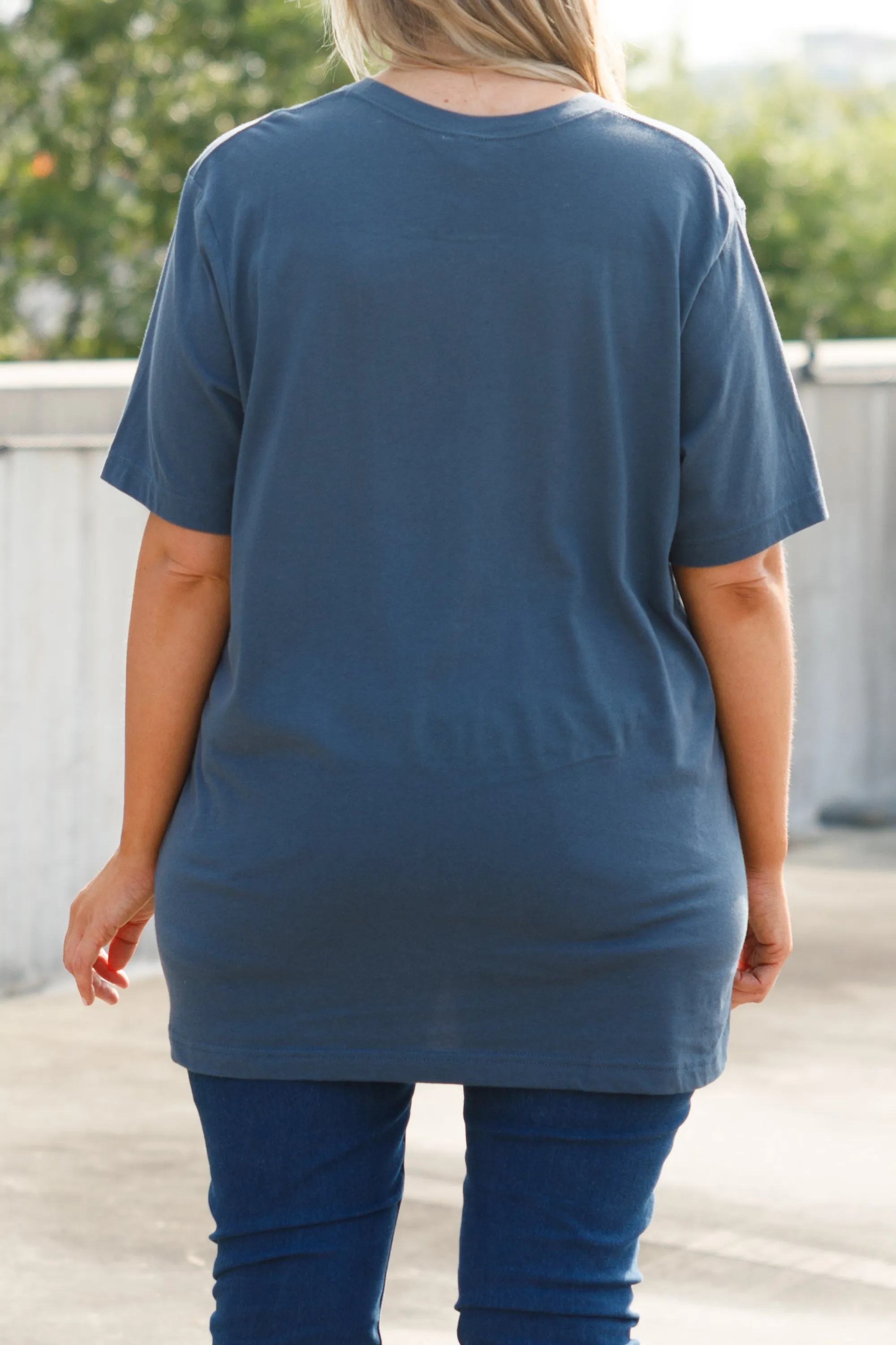 Football and Mascara Tee, Vintage Navy