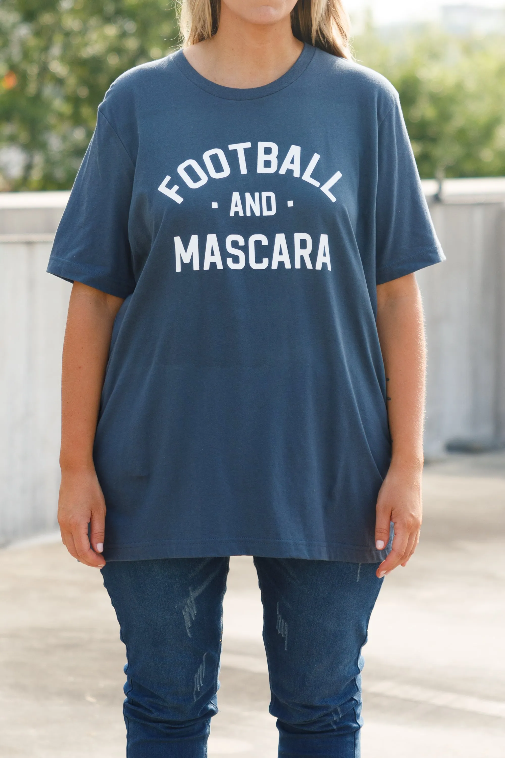 Football and Mascara Tee, Vintage Navy