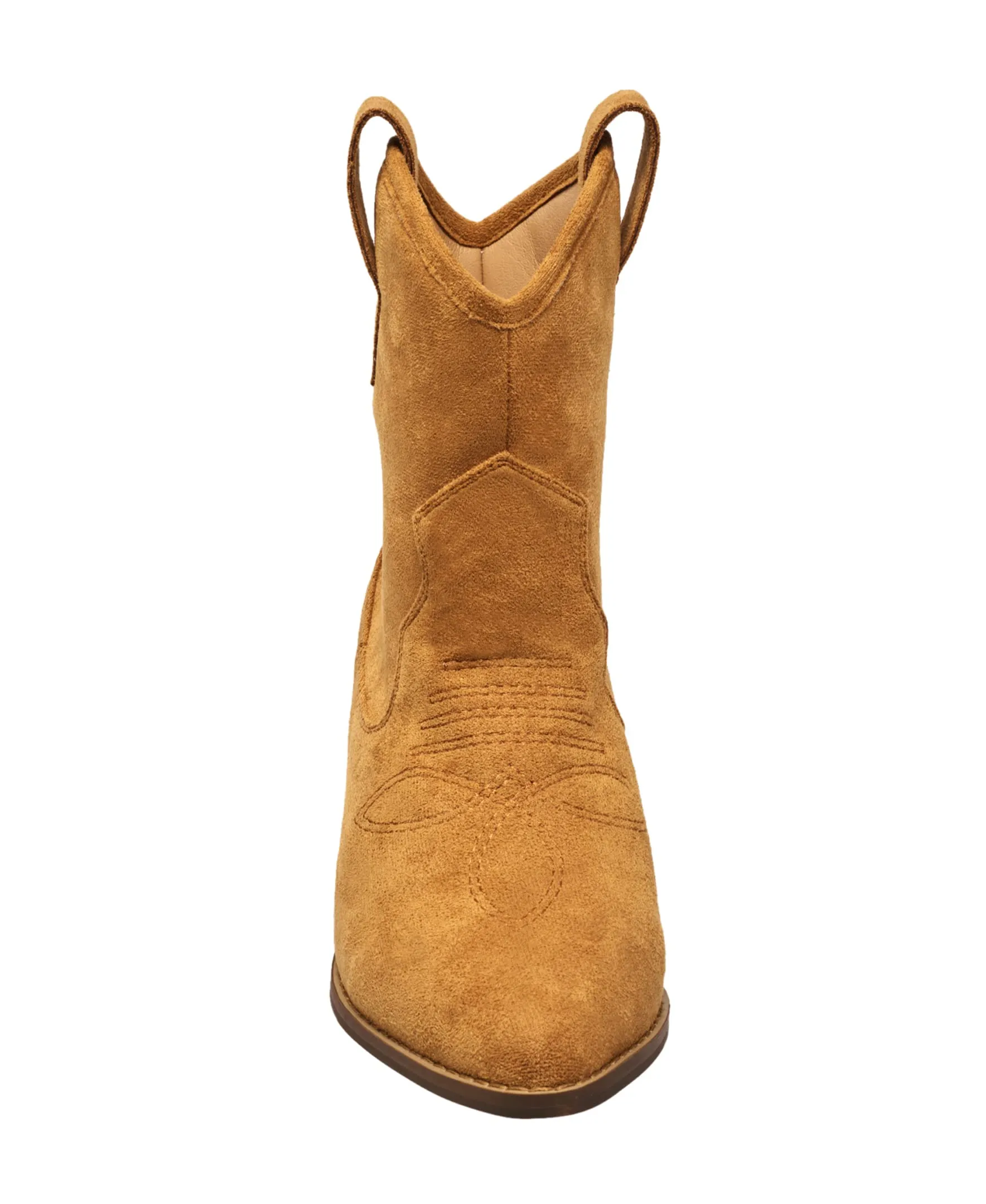 French Connection Carrie Women's Modern Western Cowboy Boots with Pull-Up Tabs in Cognac Size 9