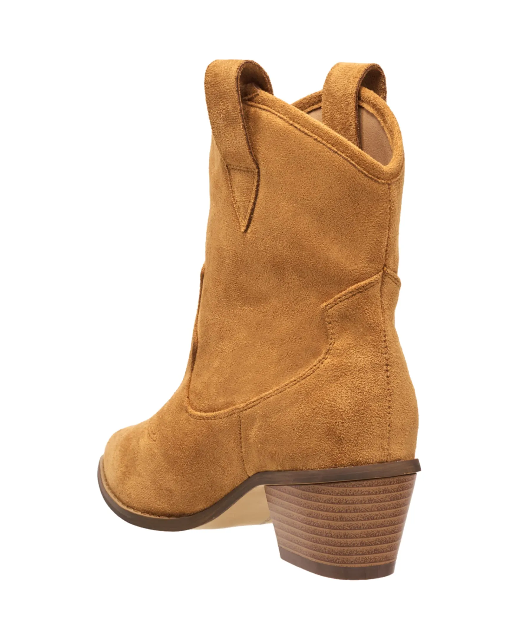 French Connection Carrie Women's Modern Western Cowboy Boots with Pull-Up Tabs in Cognac Size 9