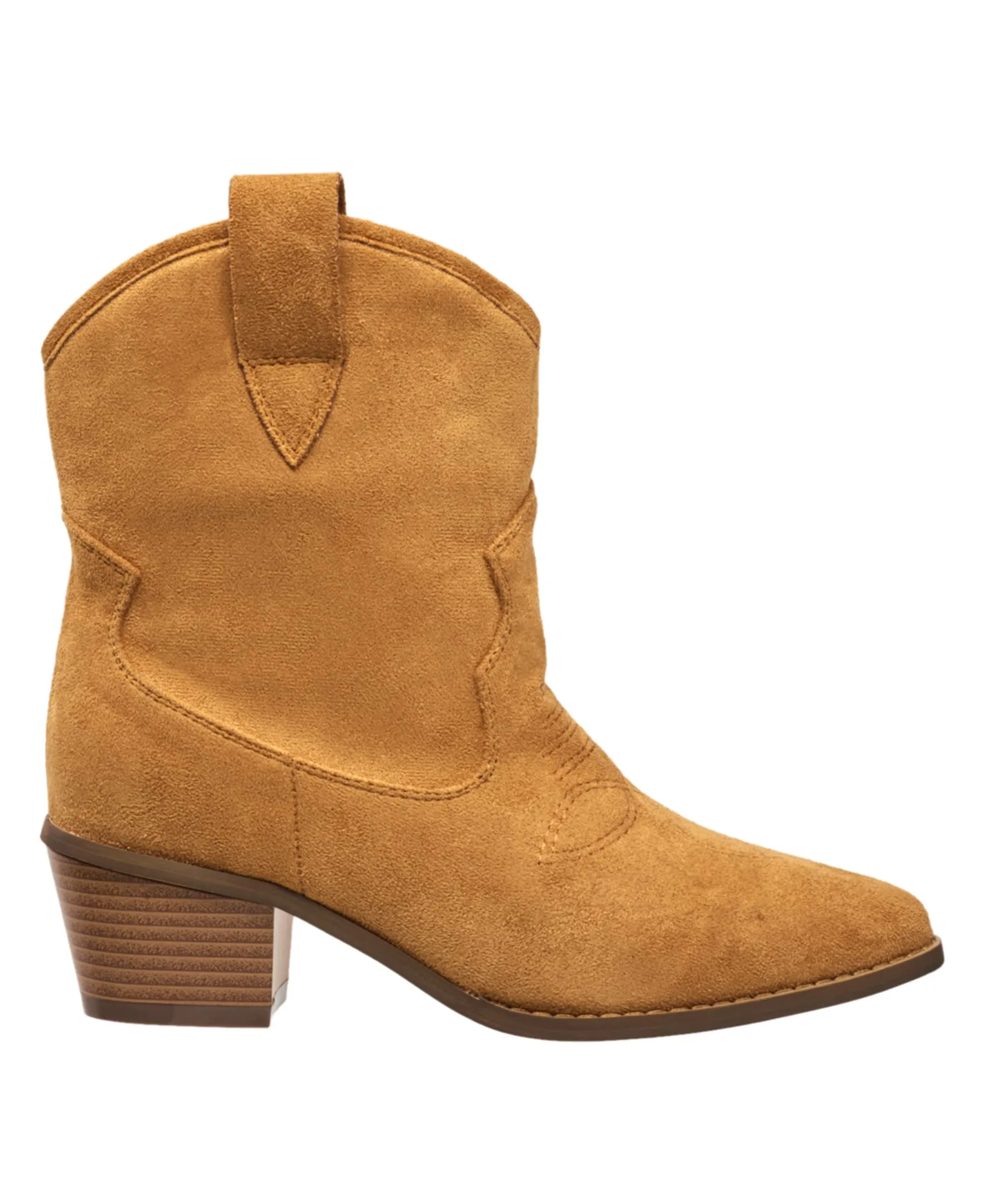 French Connection Carrie Women's Modern Western Cowboy Boots with Pull-Up Tabs in Cognac Size 9