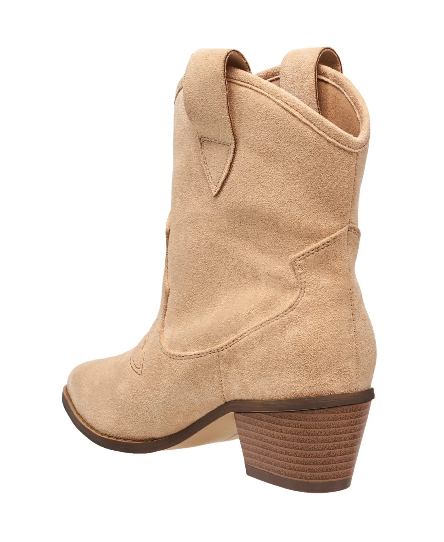 French Connection Carrie Women's Modern Western Cowboy Boots with Pull-Up Tabs in Taupe Size 9