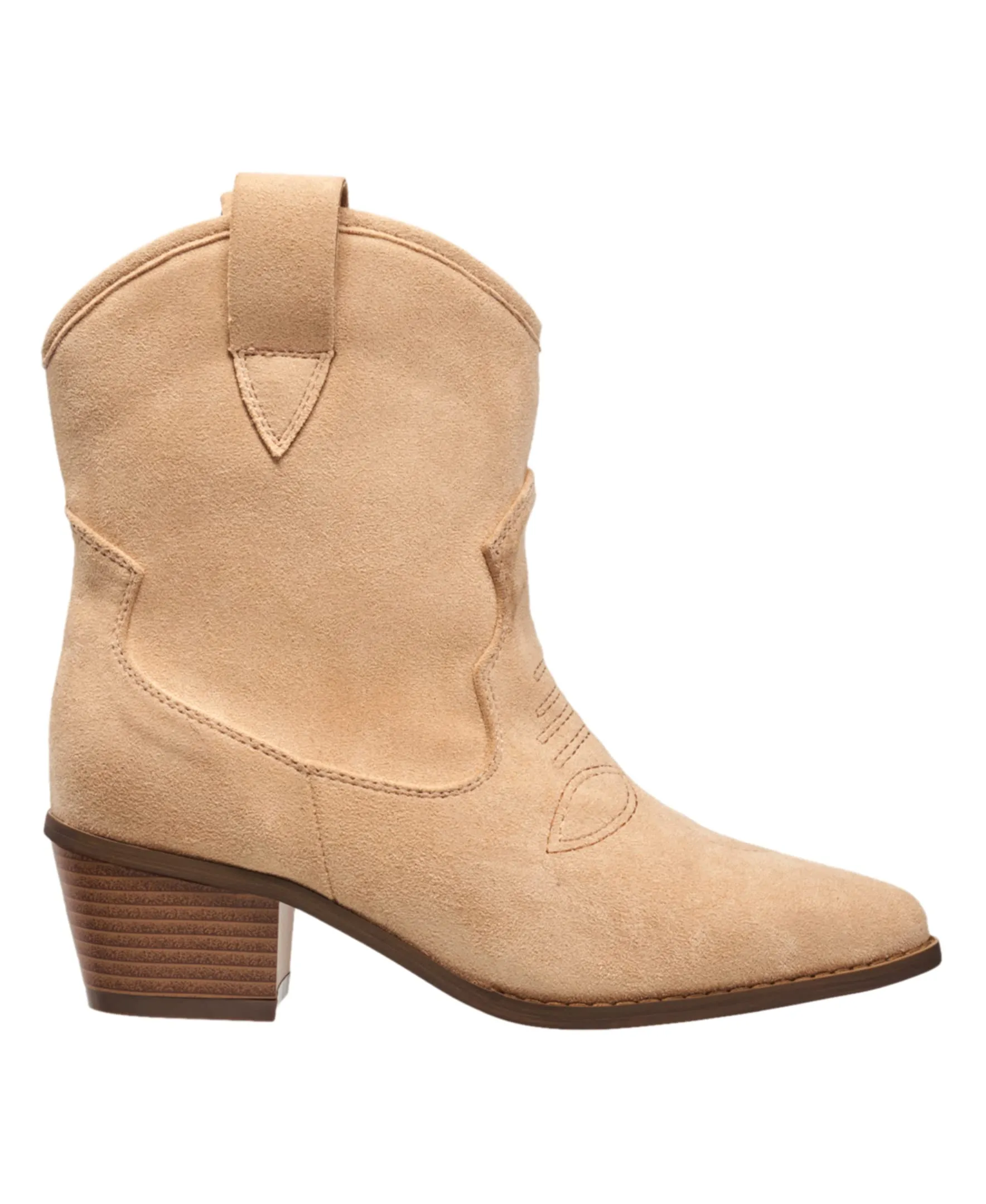 French Connection Carrie Women's Modern Western Cowboy Boots with Pull-Up Tabs in Taupe Size 9
